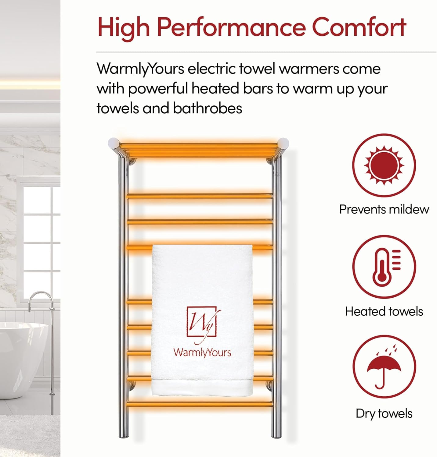 Sturdy Wall-Mounted Heated Towel Rack
