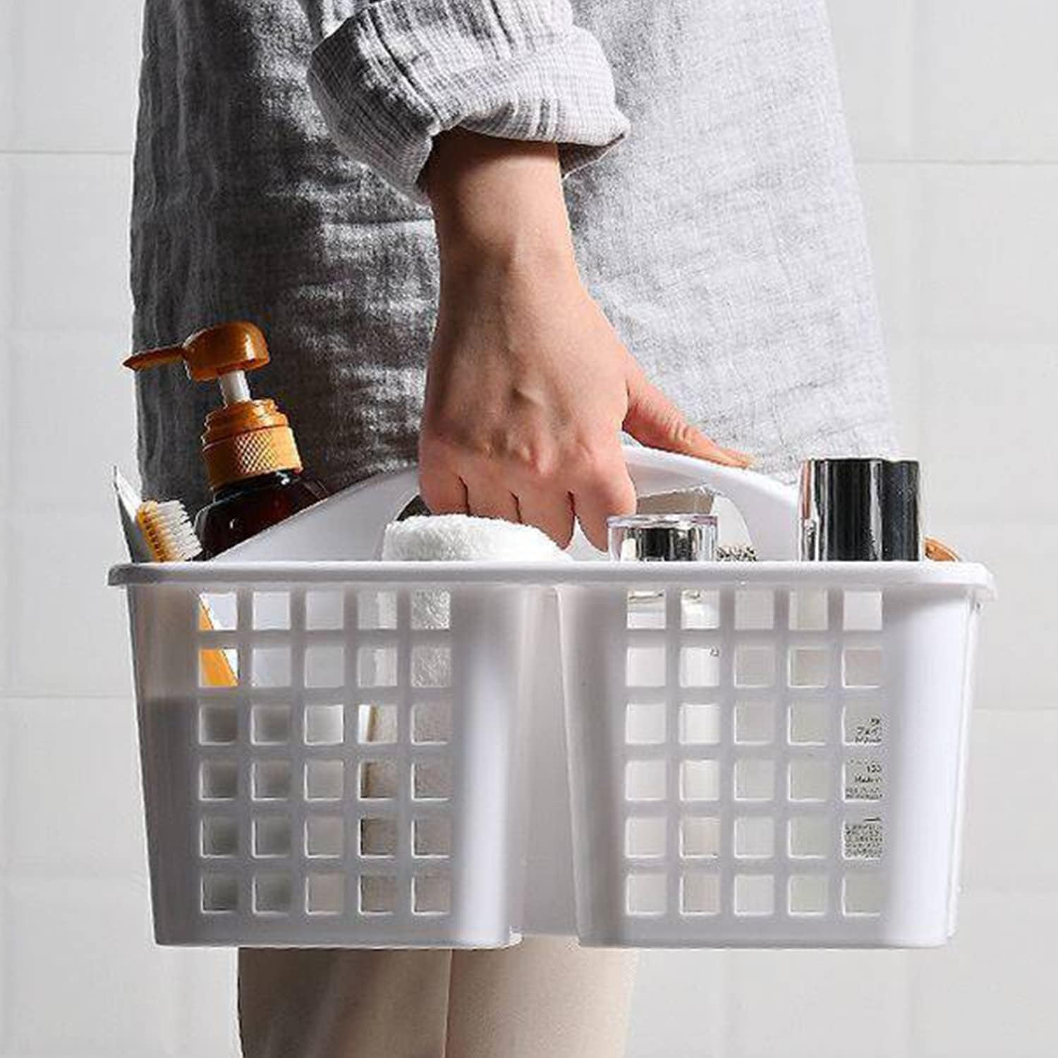Haundry Plastic Showers Organizer with 3 Compartment Pink