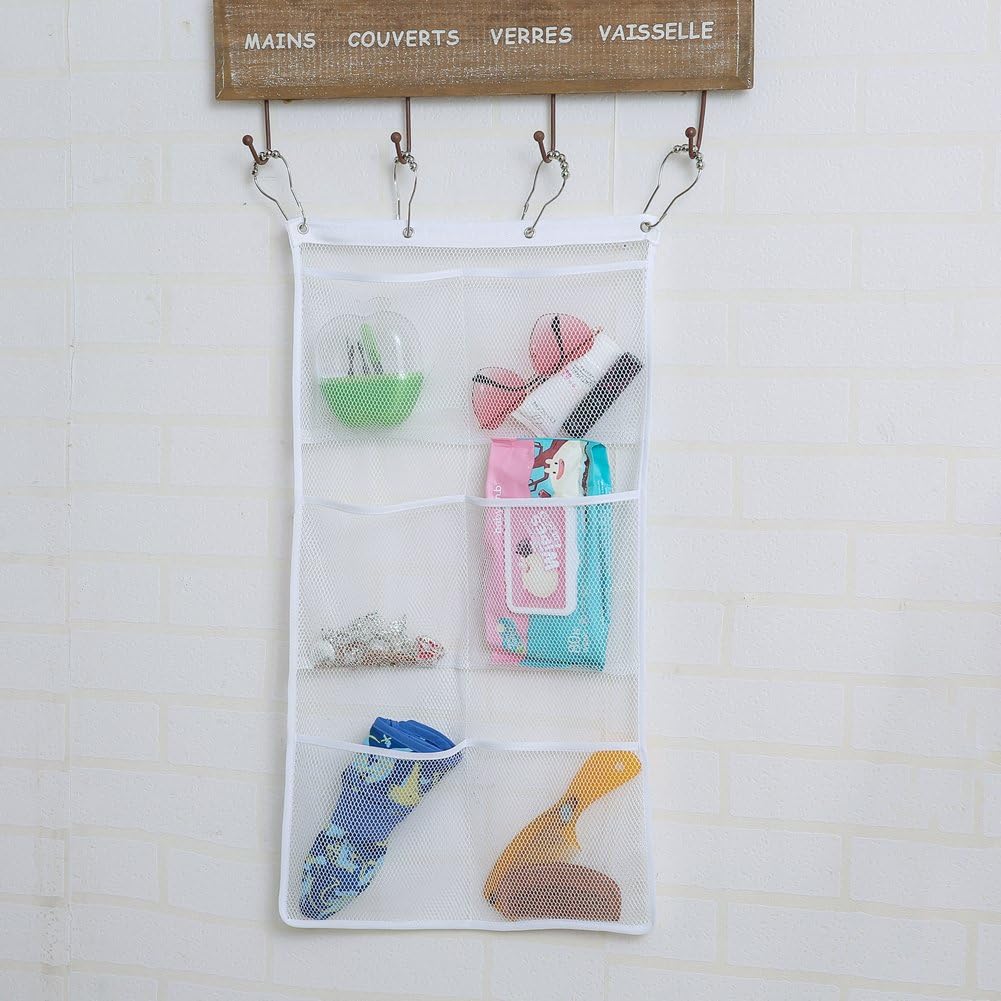 2-Piece Mesh Bathroom Caddy Organizer with 6 Pockets