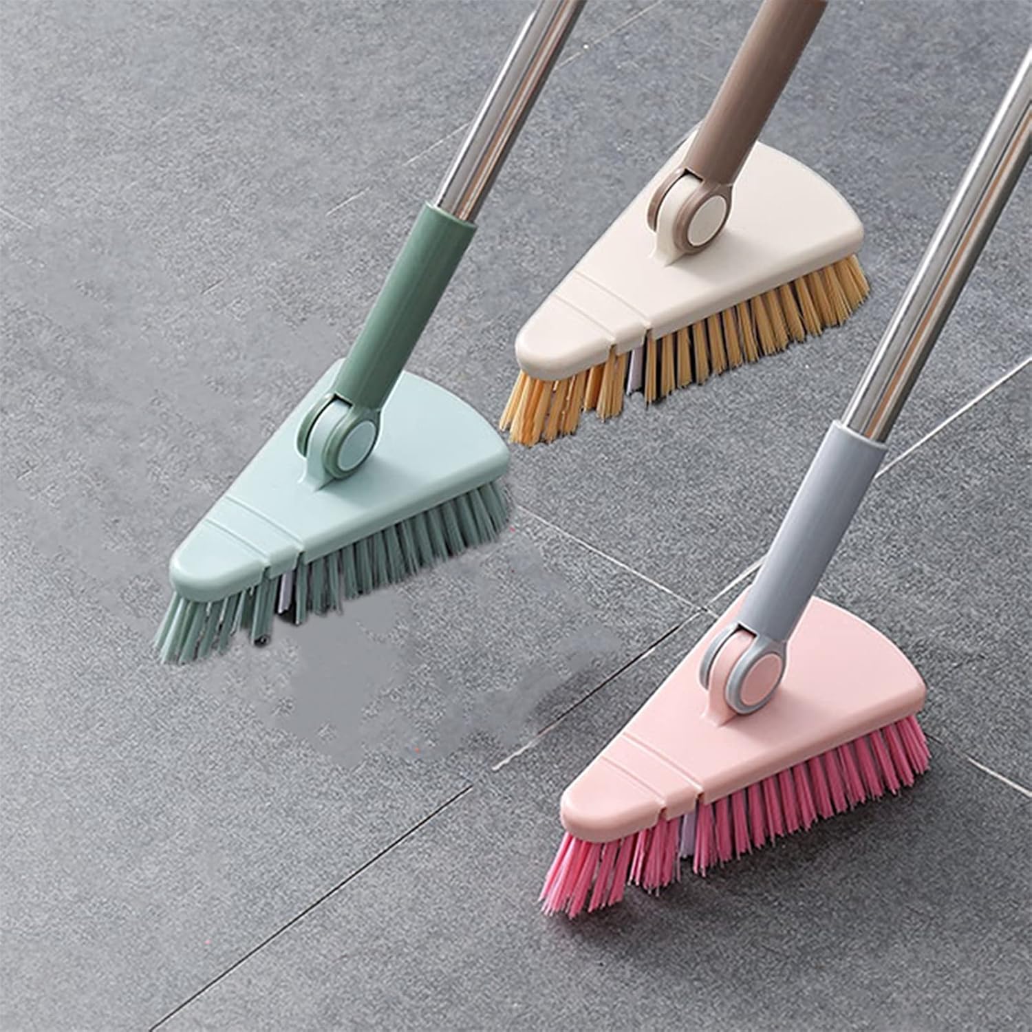 Lovskoo Long Handle Floor Brush for Bathroom Kitchen Tile Cleaning