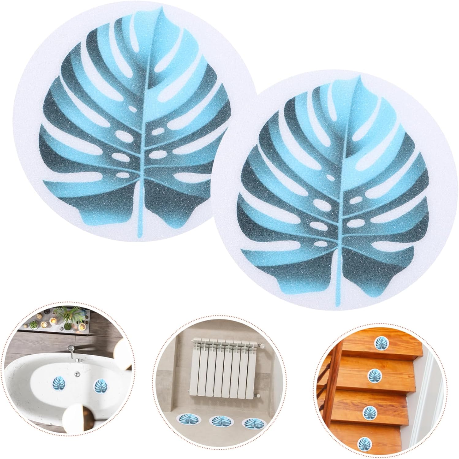 Anti-Slip Bath Stickers with Leaf Patterns for Safety