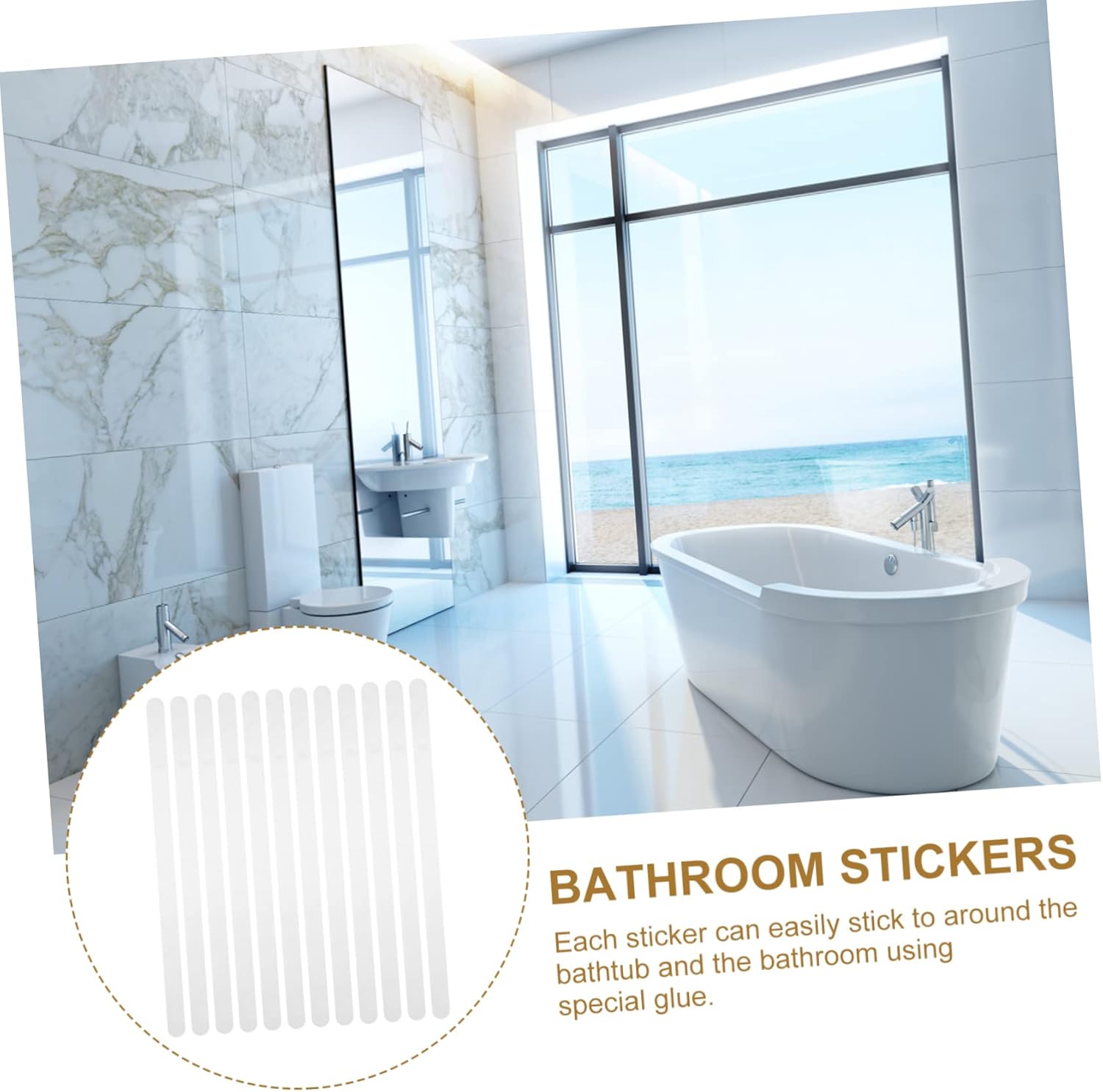BUGUUYO12-Piece Non-Bathtub Skid Floor Stickers for Bathroom Safety