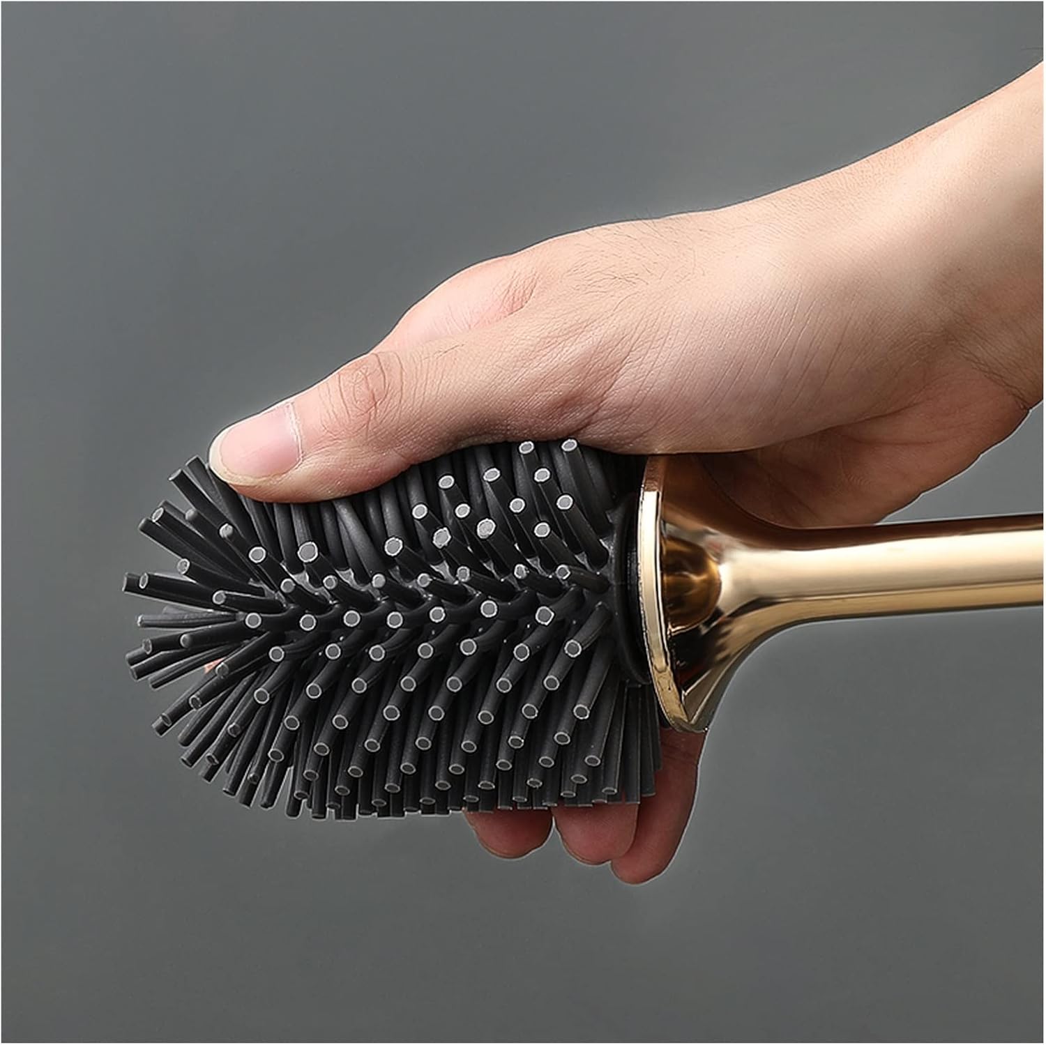 Wall-Mounted Toilet Brush with Gold Finish