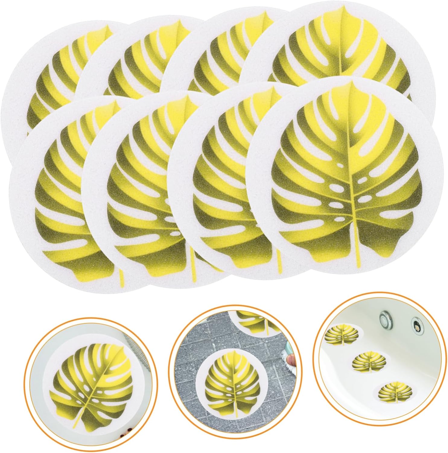 Non-Slip Bath Stickers with Leaf Design for Kids