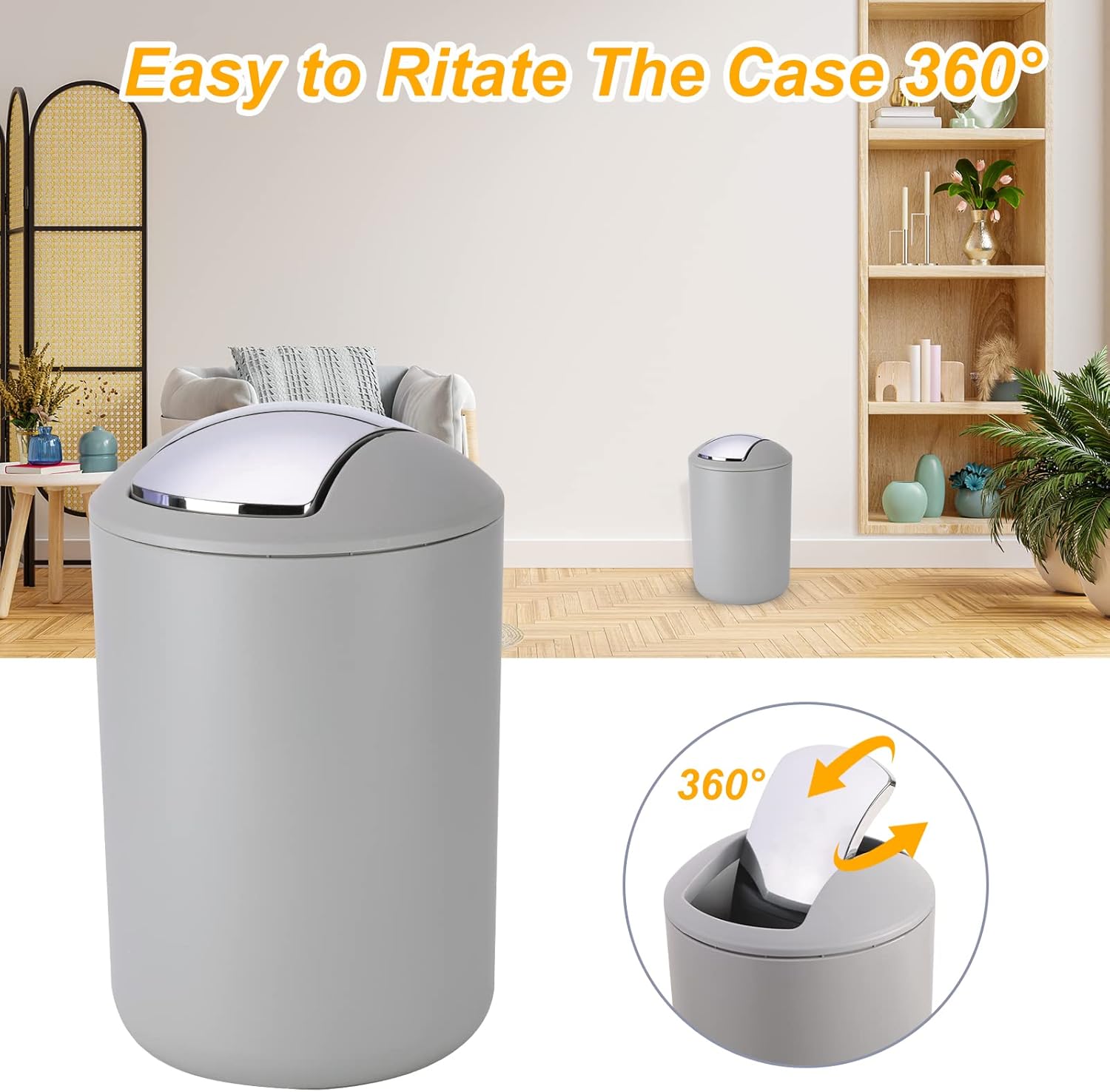8-Piece Bathroom Accessory Set with Labels Gray