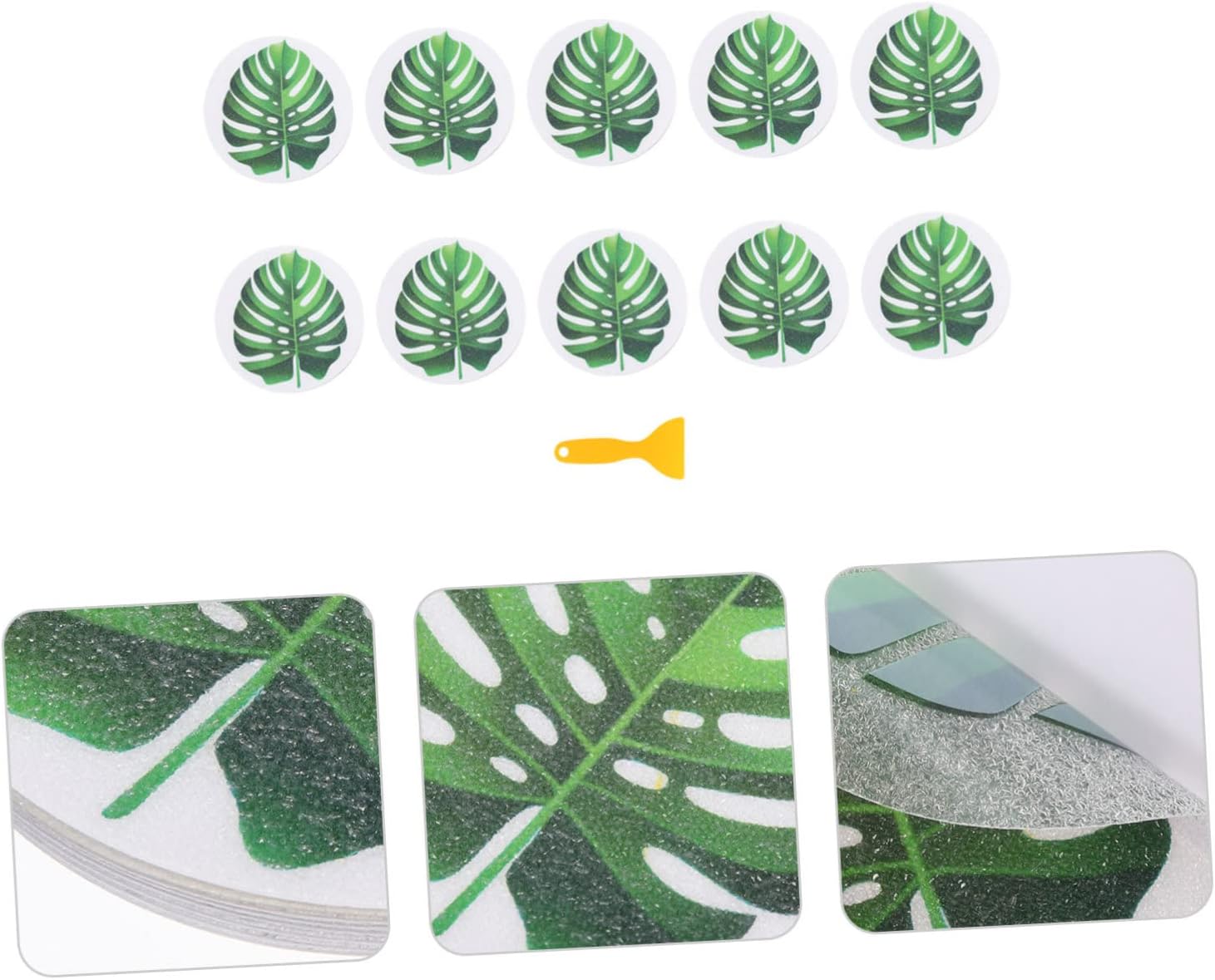 VALICLUD Non-Slip Leaf Shape Bathtub Stickers Set