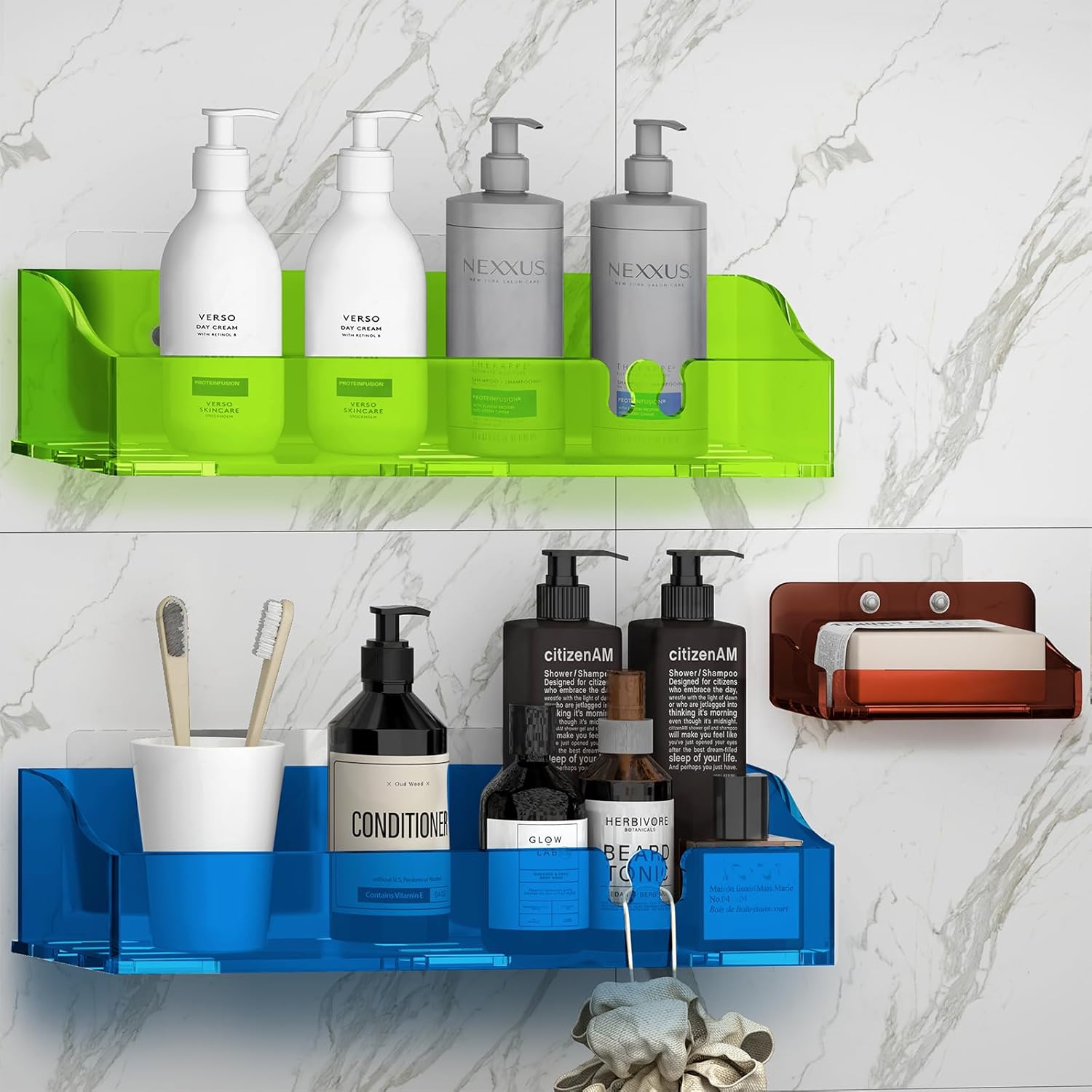 Blind Box 3-Piece Acrylic Shower Shelves