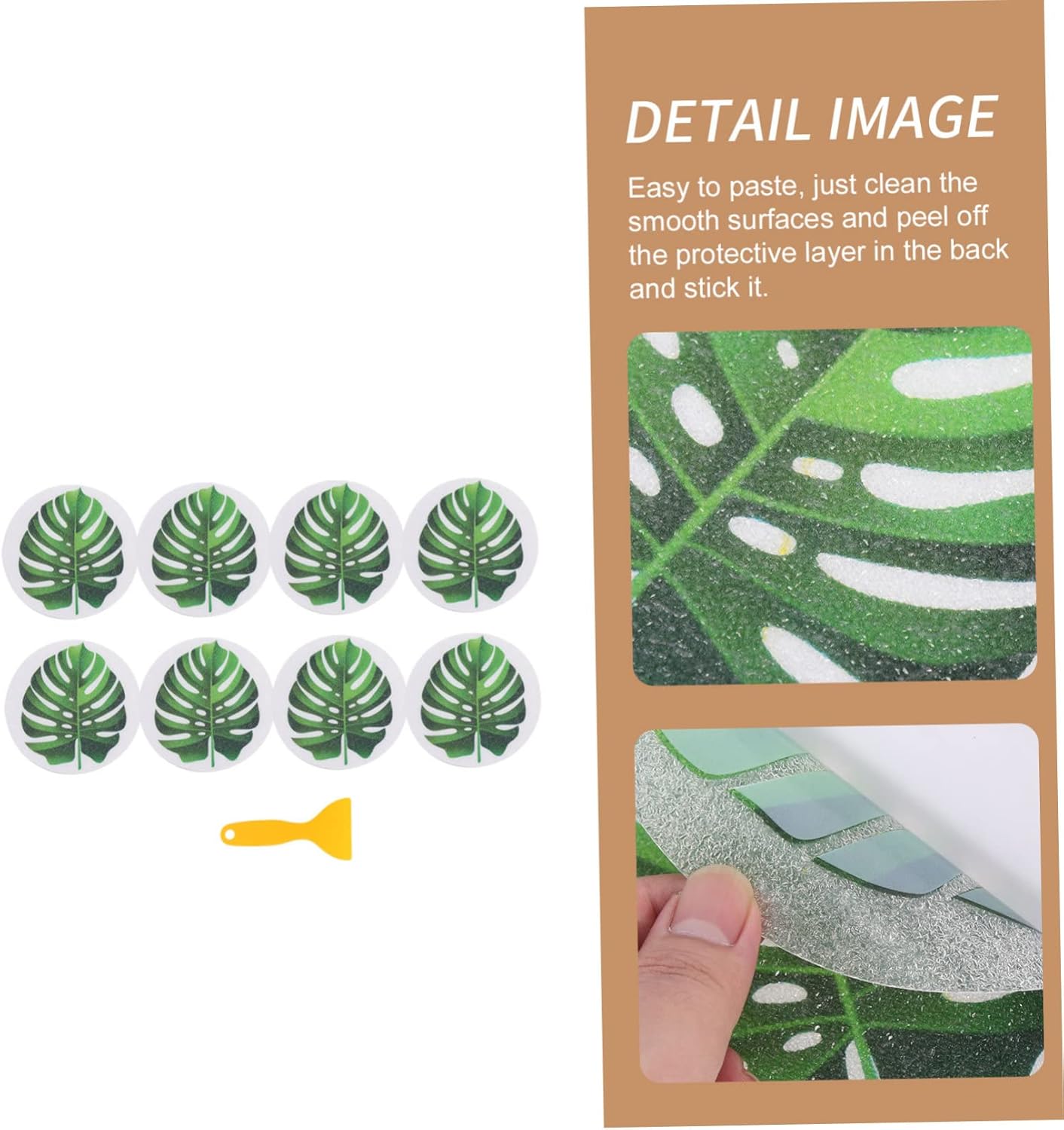 Leaf Shape Bathtub Stickers Non Slip Decals Set