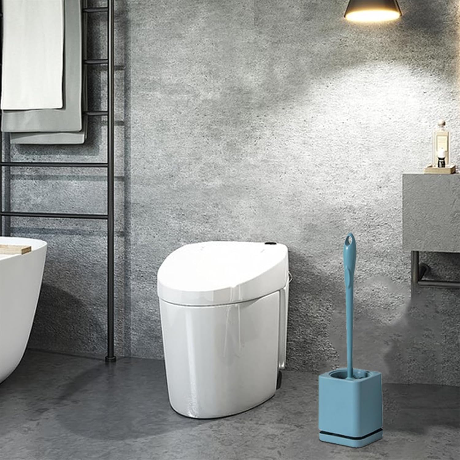 CENGNIAN Toilet Brush and Holder Blue