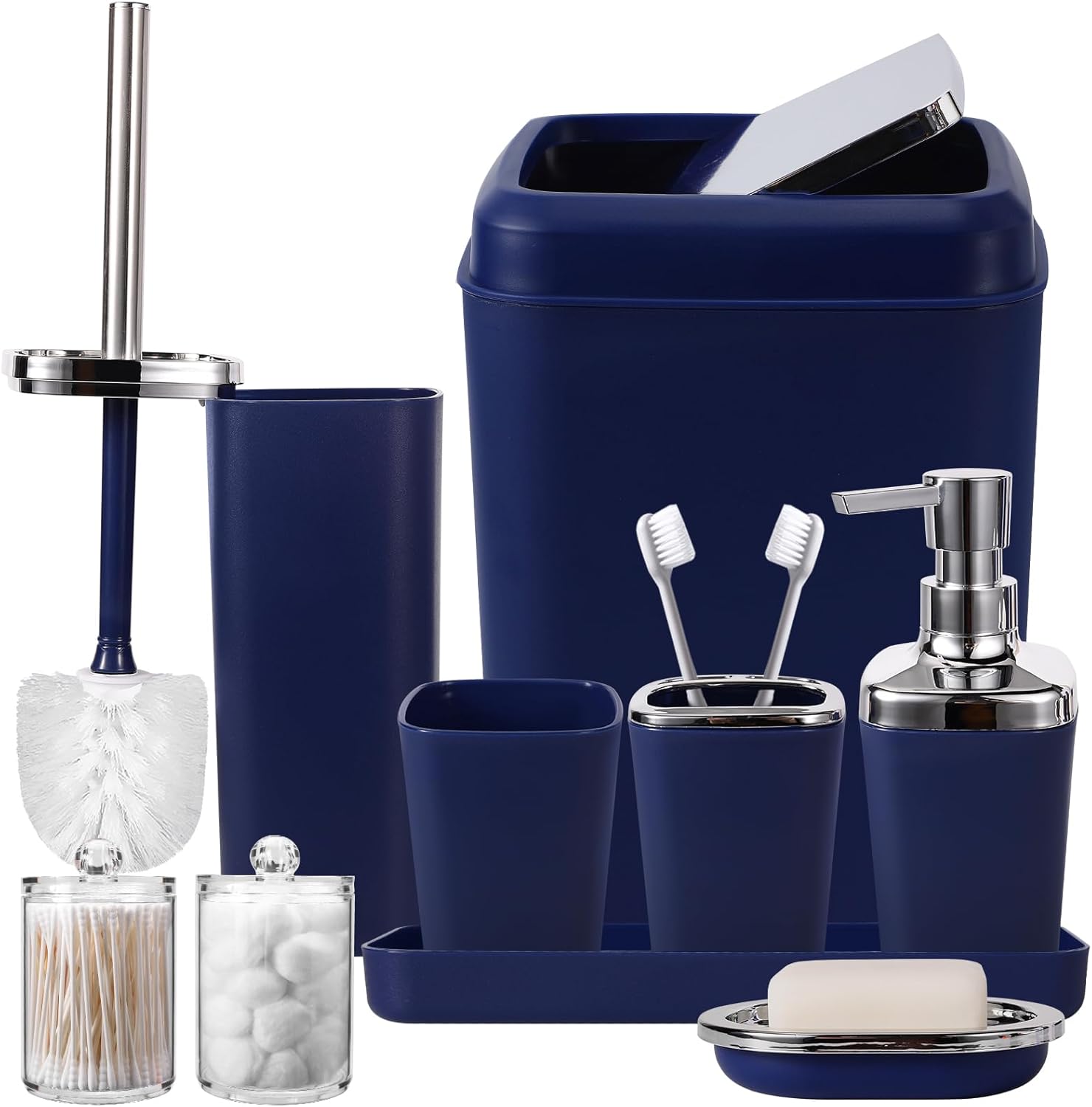 XLHOMO Complete Navy Blue Bathroom Accessories Set