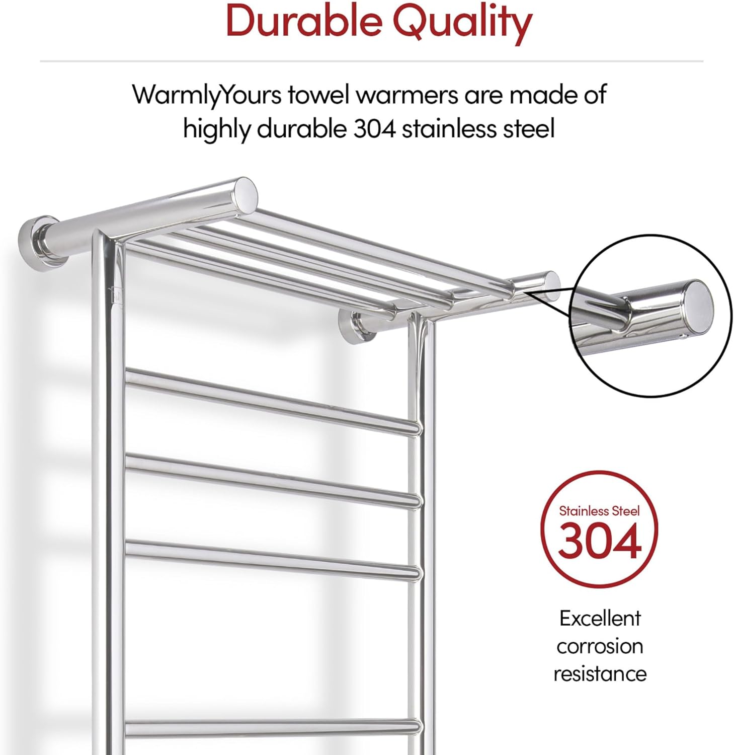 Sturdy Wall-Mounted Heated Towel Rack