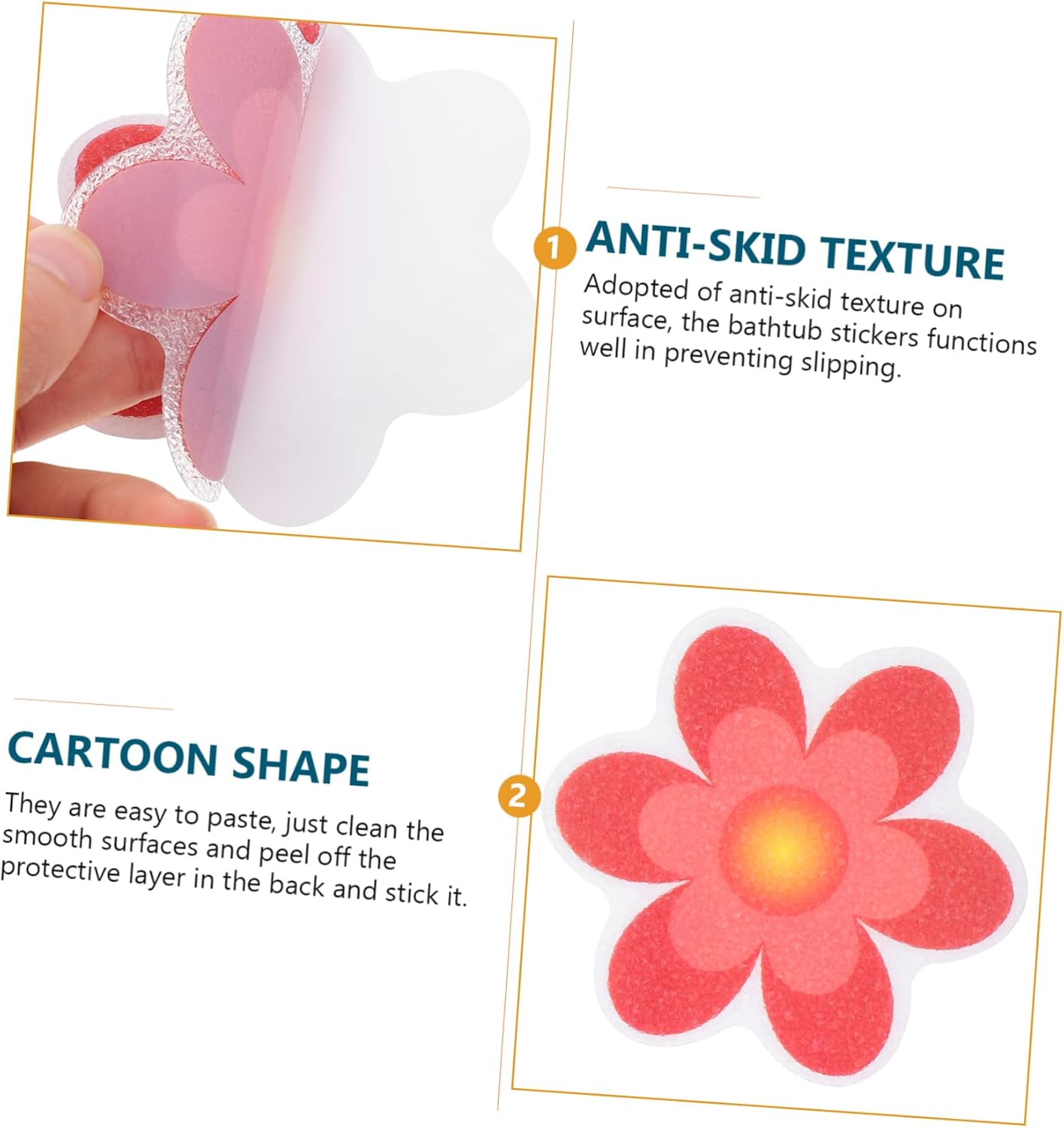 Ciieeo Anti-Slip Bathtub Stickers with Cartoon Animals 21 Pieces Set