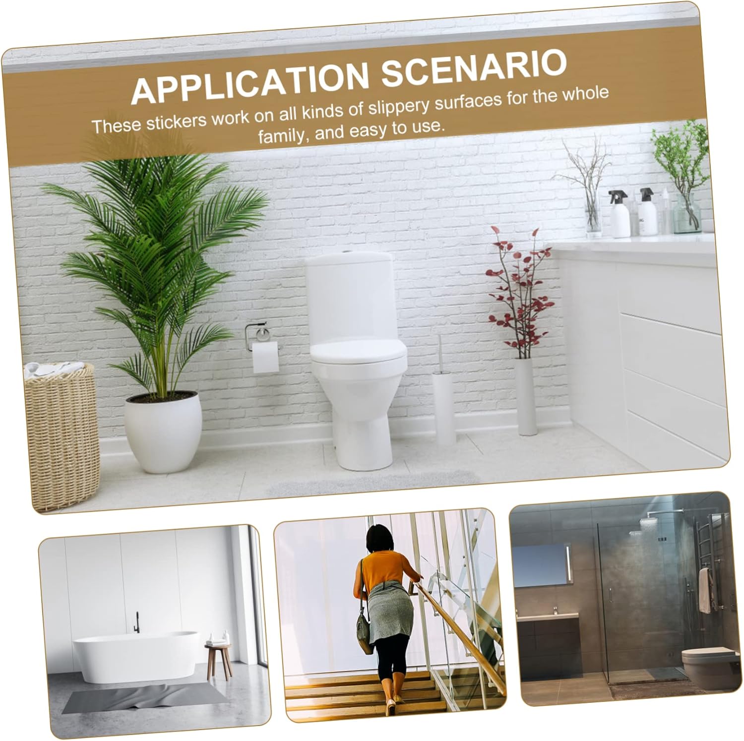 BUGUUYO12-Piece Non-Bathtub Skid Floor Stickers for Bathroom Safety