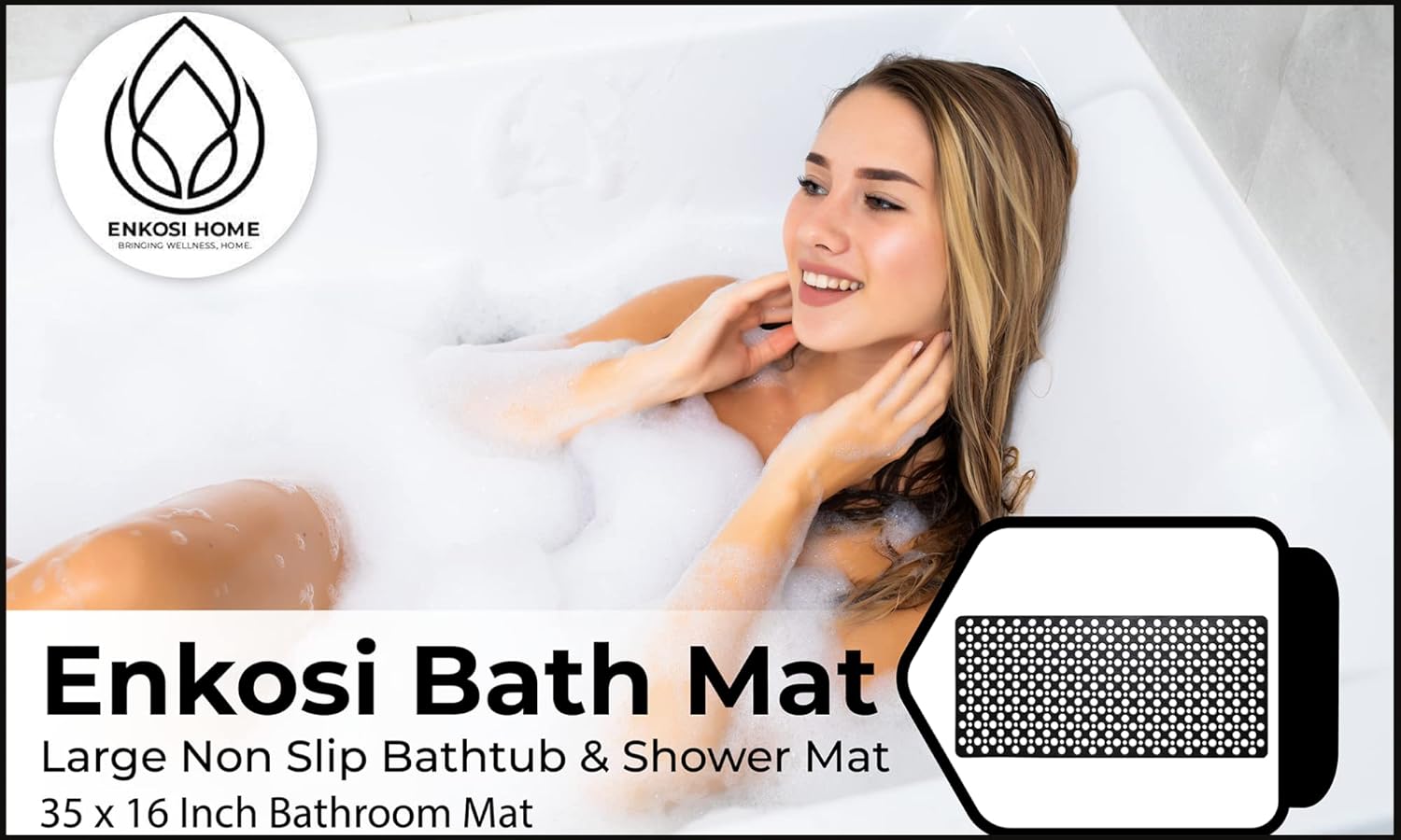 Safe Nonslip Bath Mat for Kids Adults