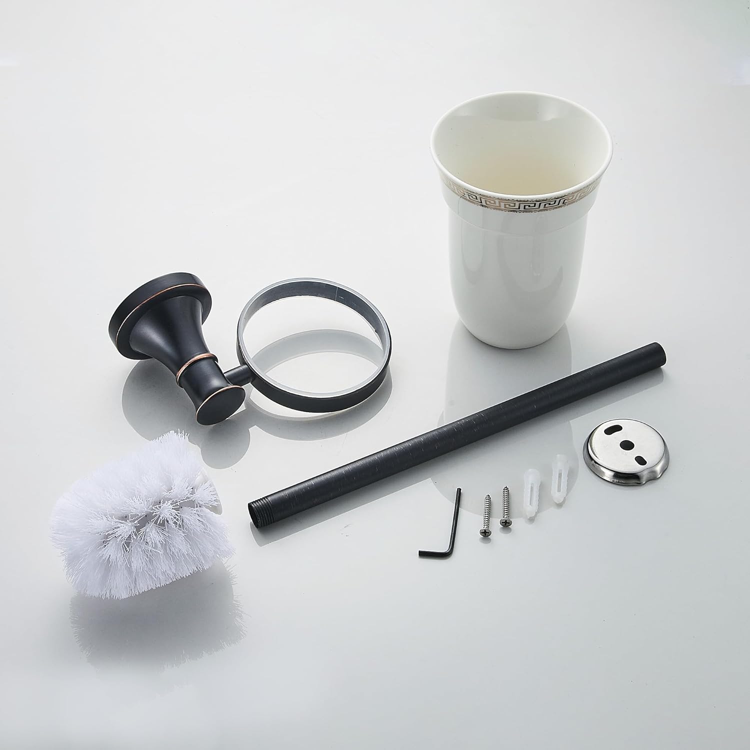 Black Oil Rubble Bronze Bathroom Toilet Brush Set