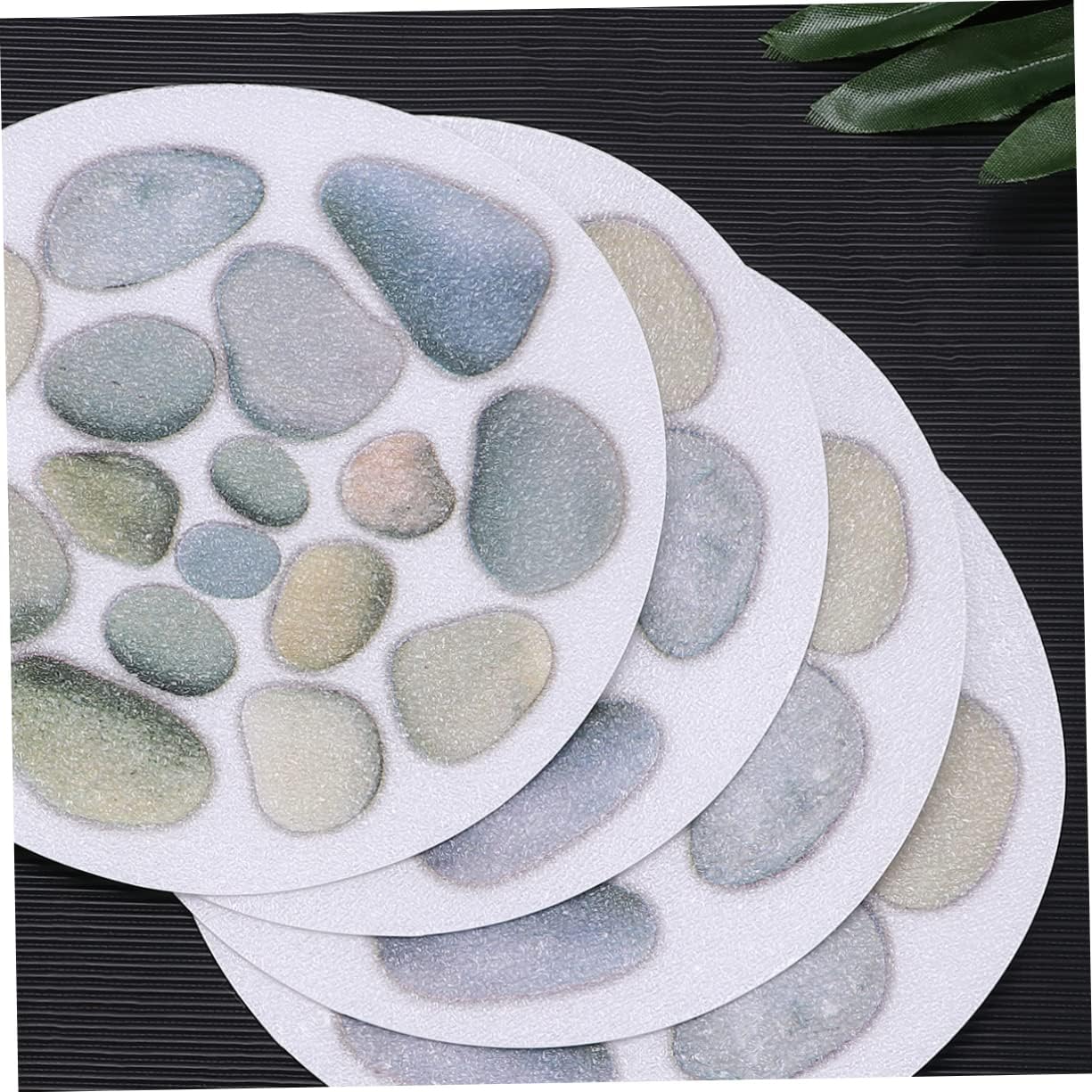 Healifty 4Pcs Stone Pattern Bath Sticker - Safe Slipping Resistant
