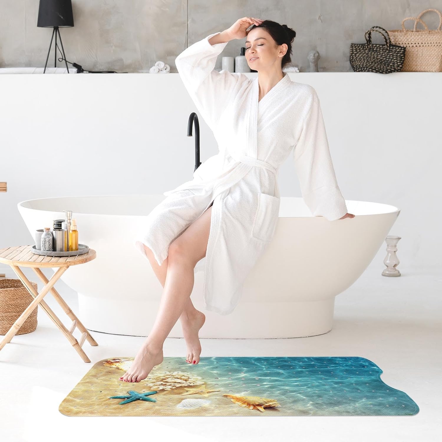 Seashell Summer Beach Bath Mat