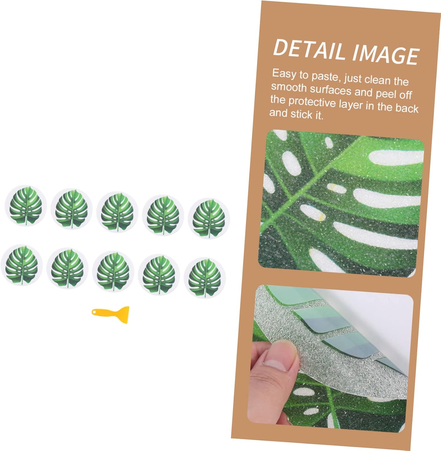 1Set Leaf Anti-Slip Bathtub Stickers for Safe Bathing