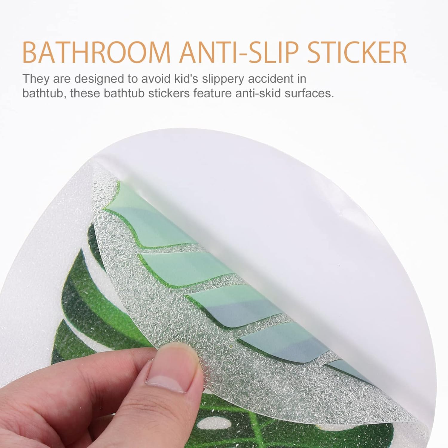 Zerodeko Non Slip Bathtub Decals Leaf Shape for Kids