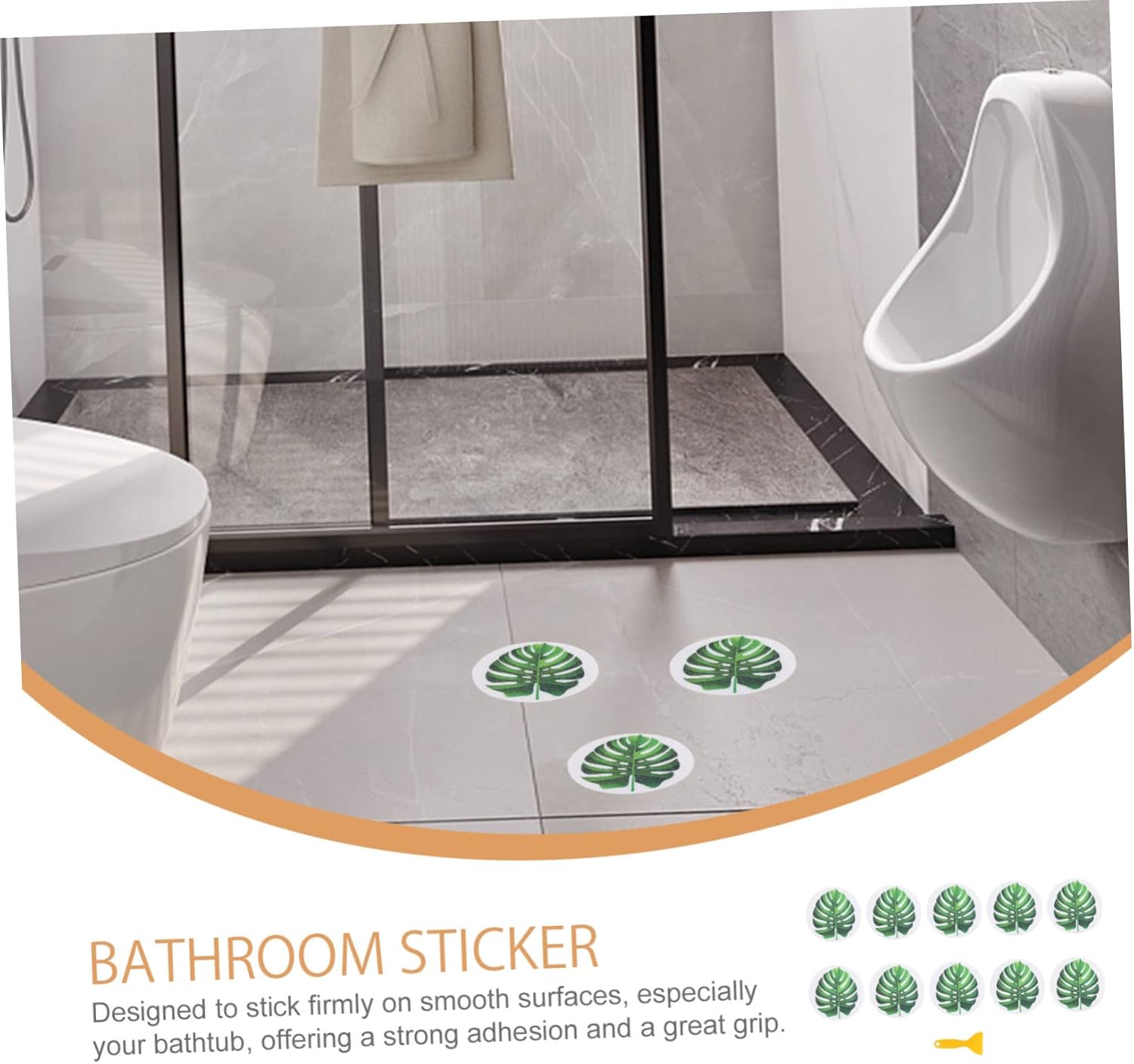 VICASKY Self Adhesive Bathtub Decals Leaf Shape Non Slip Stickers for Safety