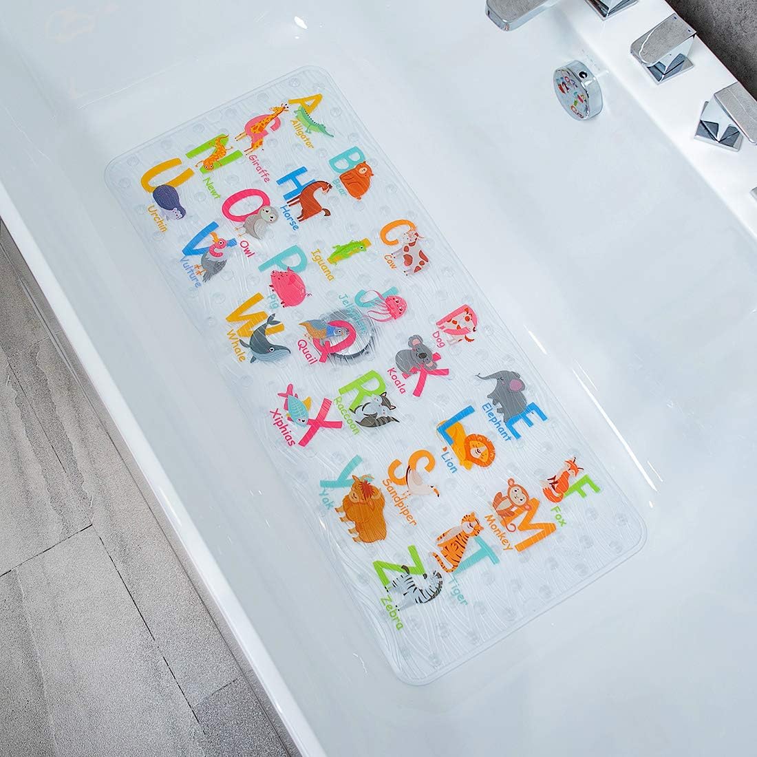 Cartoon Non Slip Bathtub Mat for Kids - 34x15 Inch