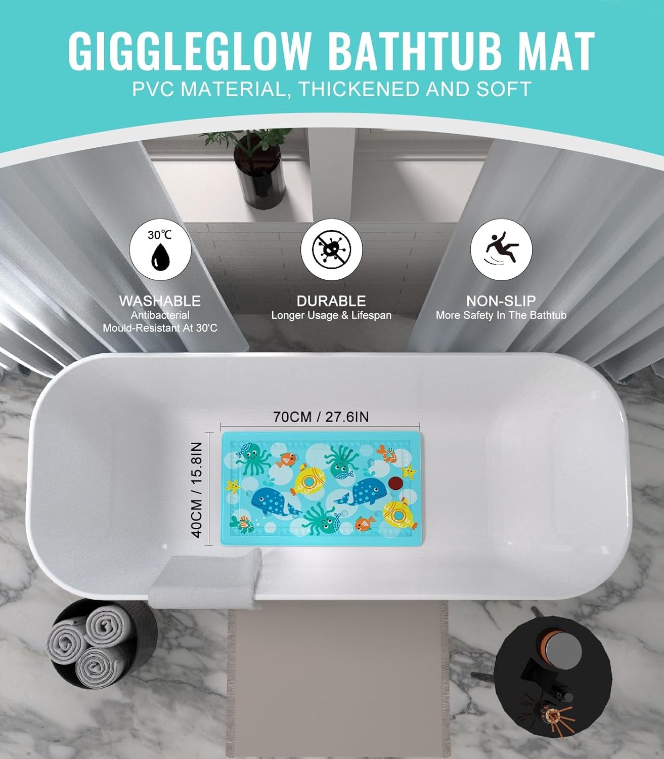 Heat Indicator Baby Bath Mat from GiggleGlow