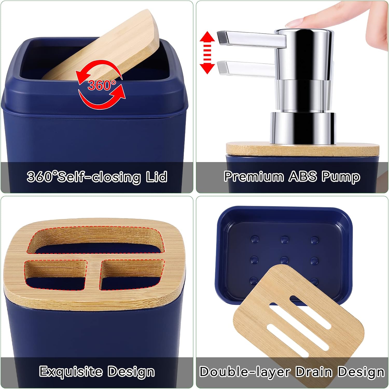 Navy Blue Bathroom Set Luxurious Accessories for Your Space