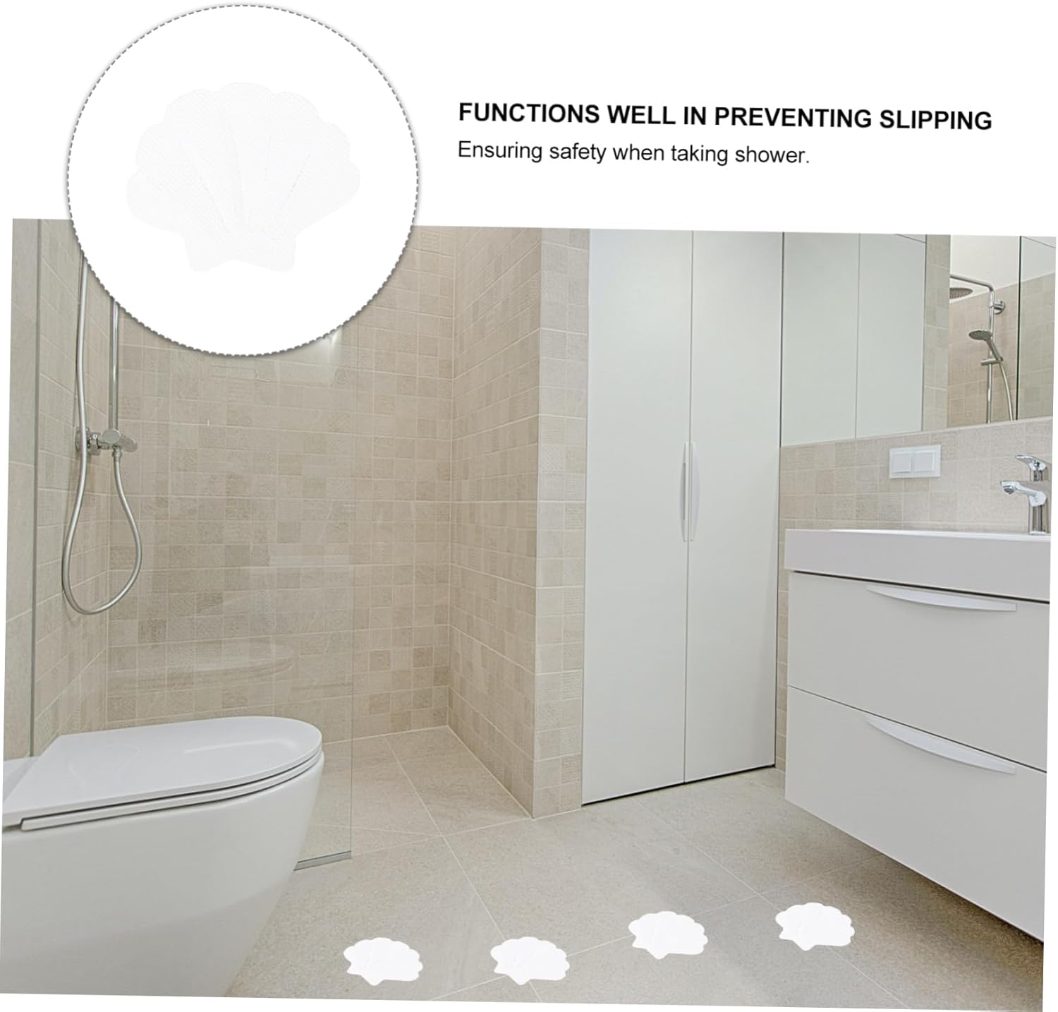 12-Piece Sea Shell Shaped Non-Slip Bathroom Stickers for Safety