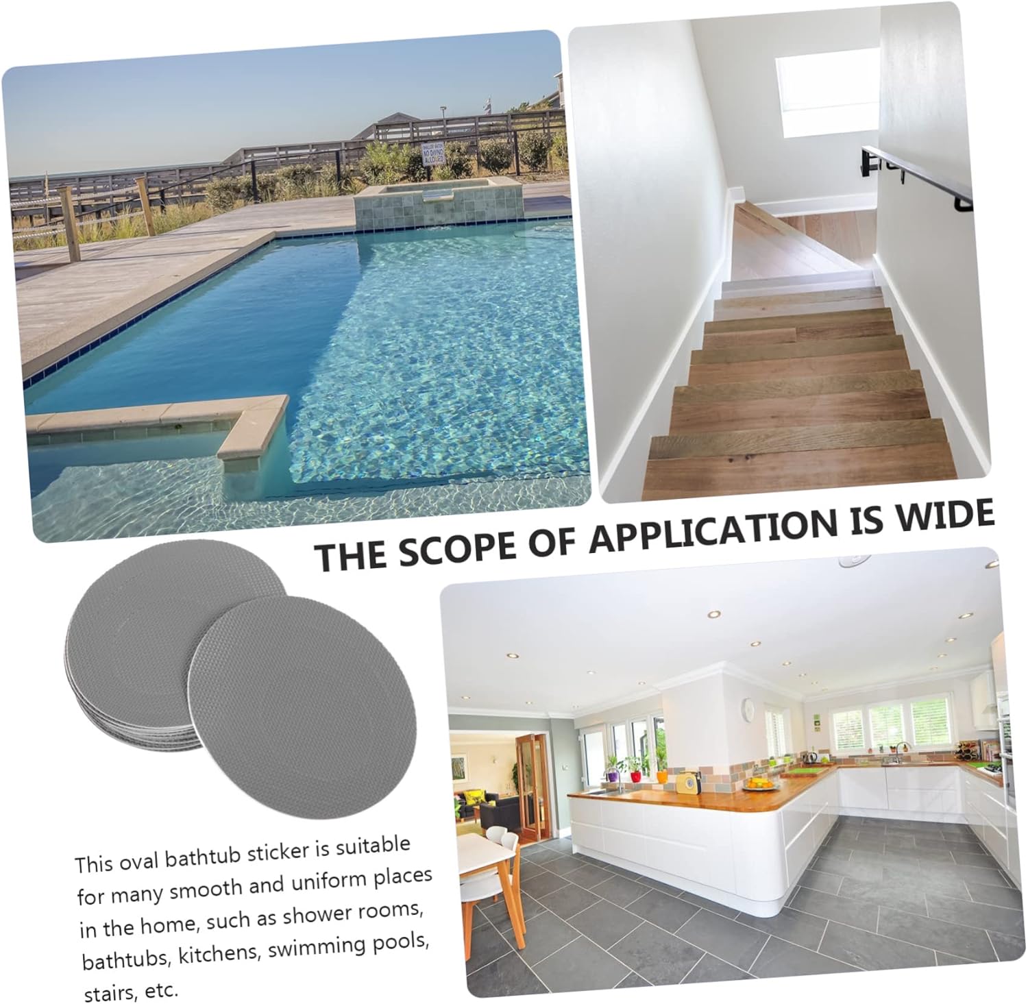 20 Sheets Non-Slip Safety Decals for Showers and Bathtubs
