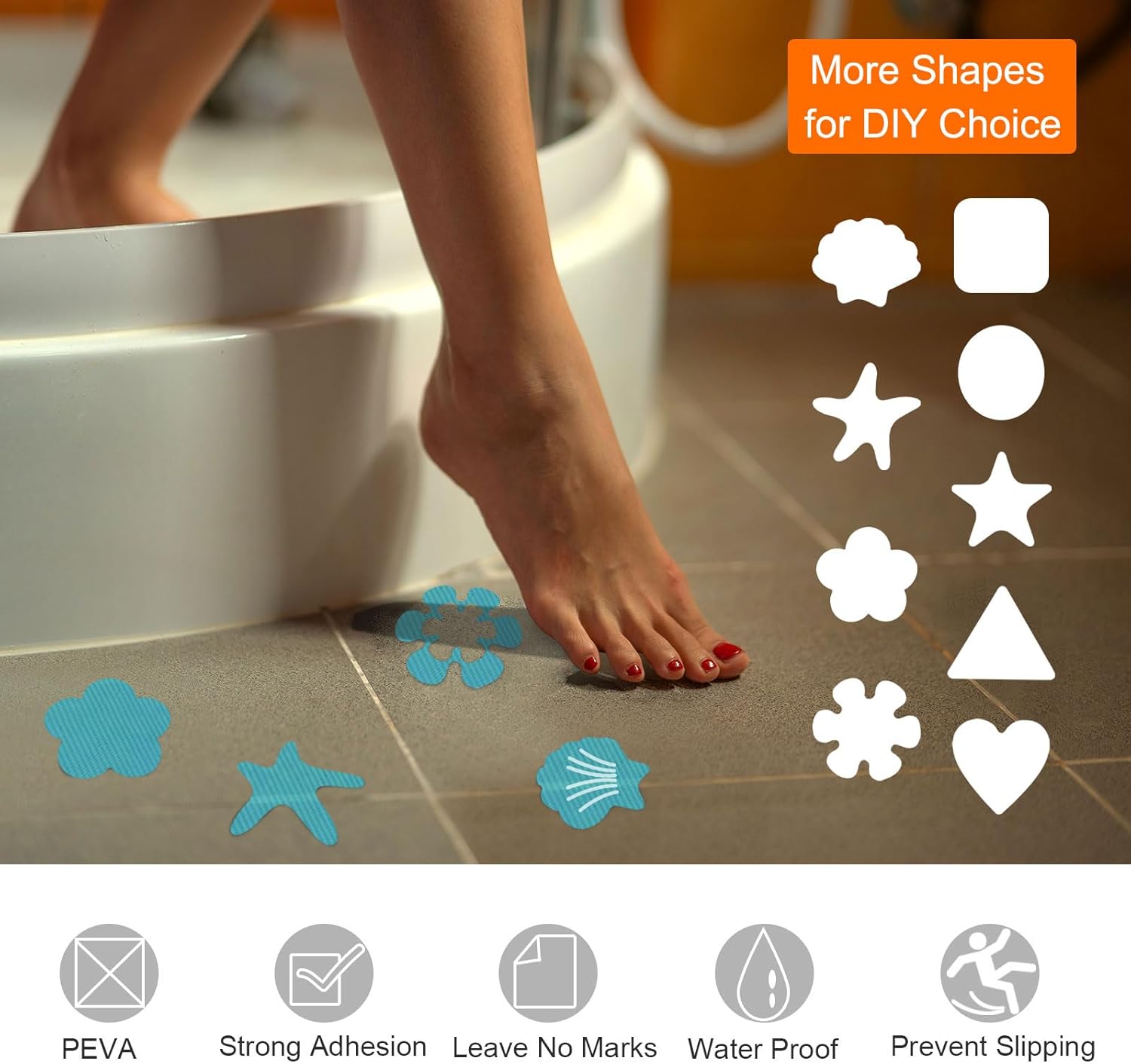 HARFINGTON 24PCS Non-Slip Bathtub Stickers