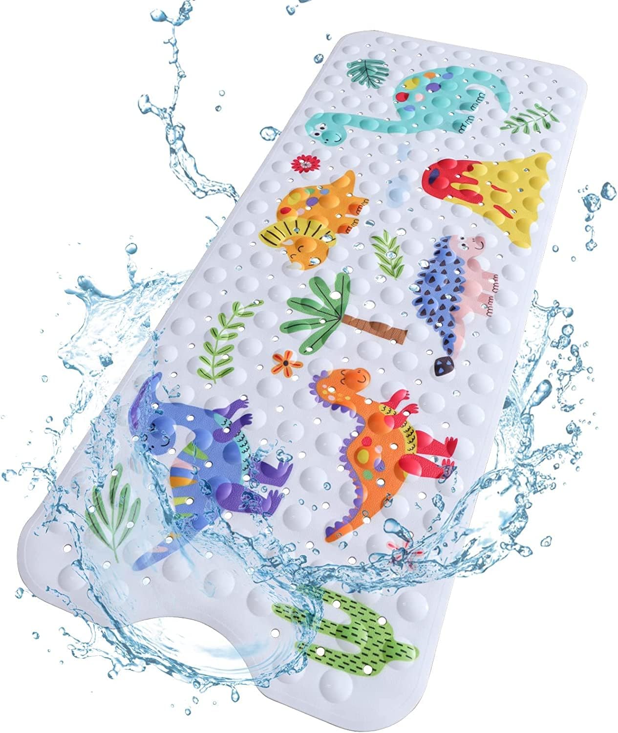 GDV Baby Bath Mat 40x16 Inch Non Slip Dinosaur