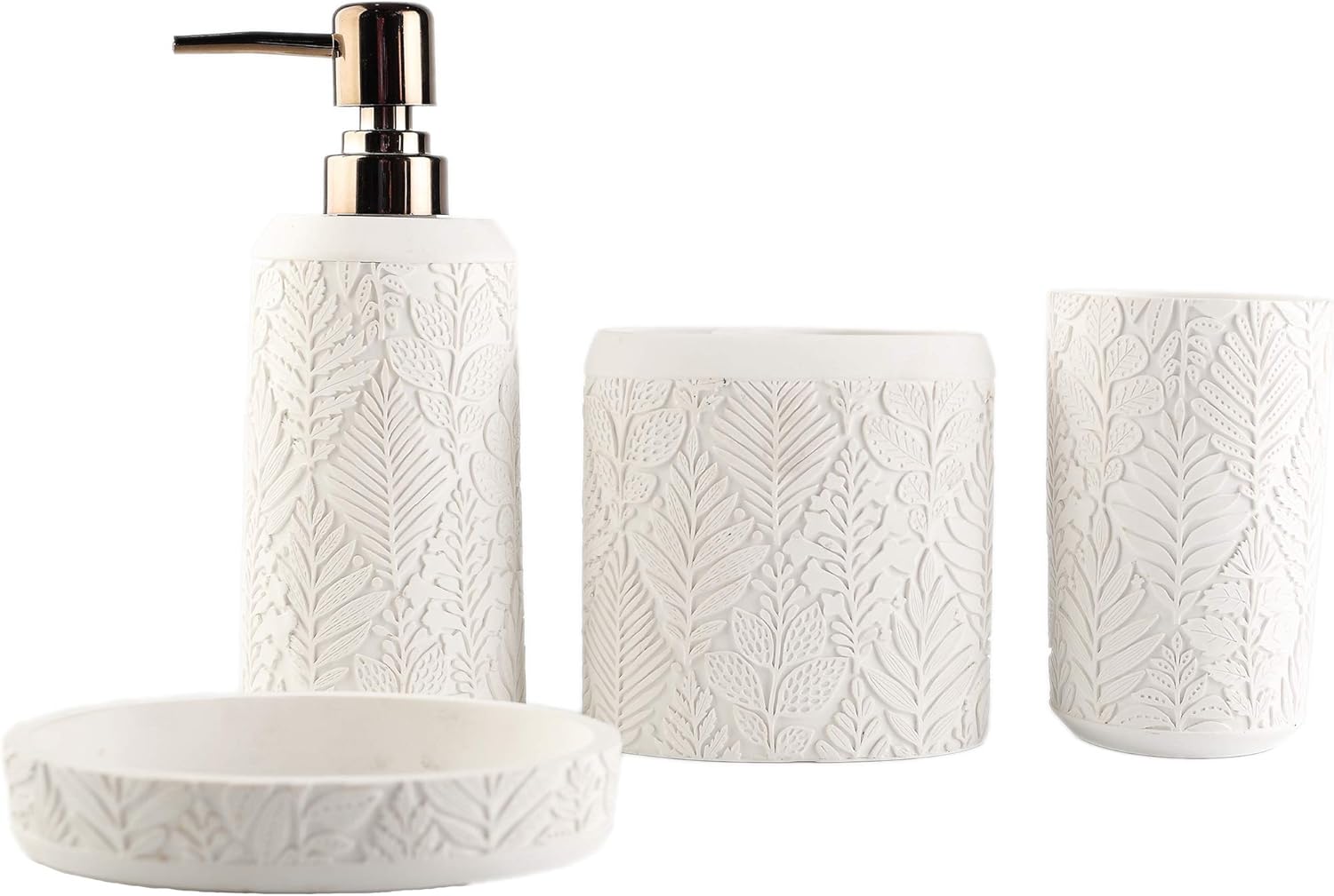 Hymmah 4-Piece Bathroom Accessories Set - Resin Farmhouse Decor
