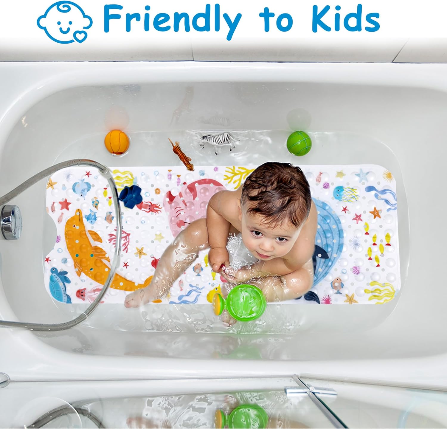 Topotdor Baby Bath Mat with Sea Animal Design