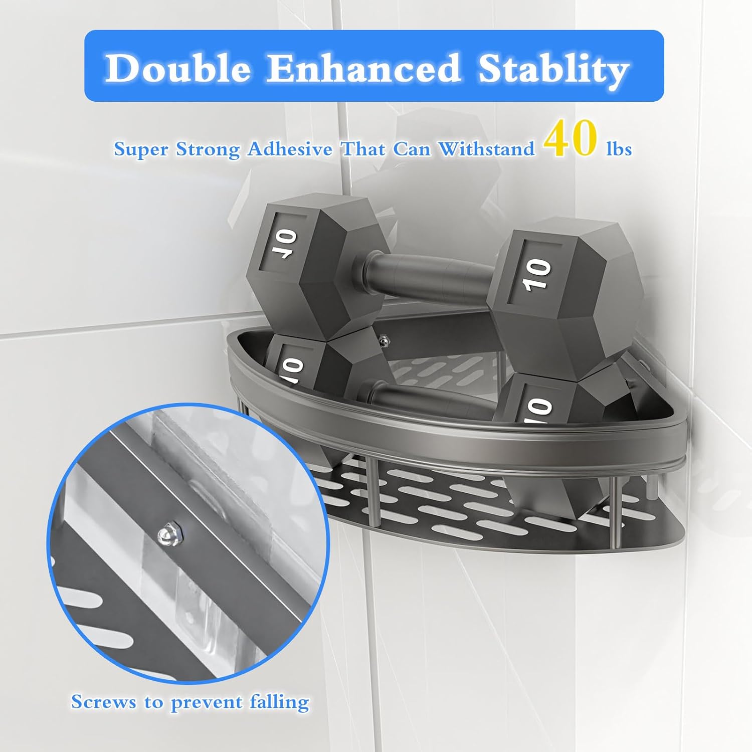Rust-Resistant Corner Shower Organizer 2-Pack