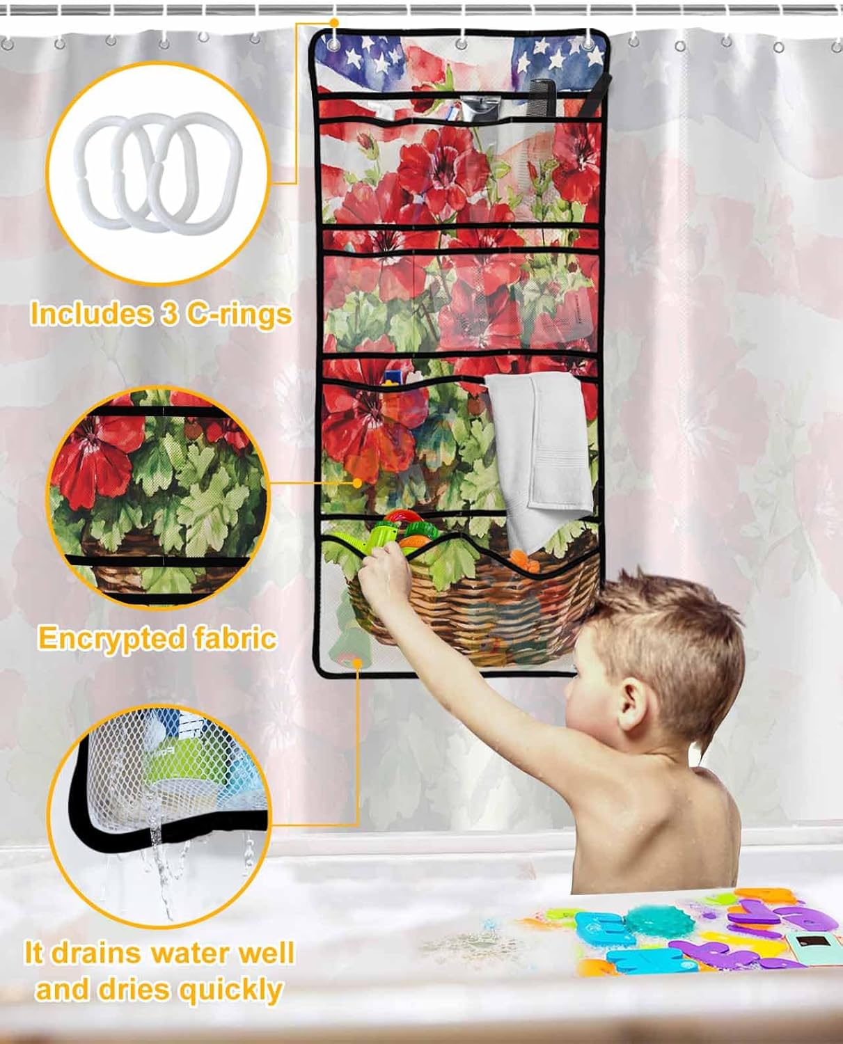 Elegant Independence Day Red Showers Organizer