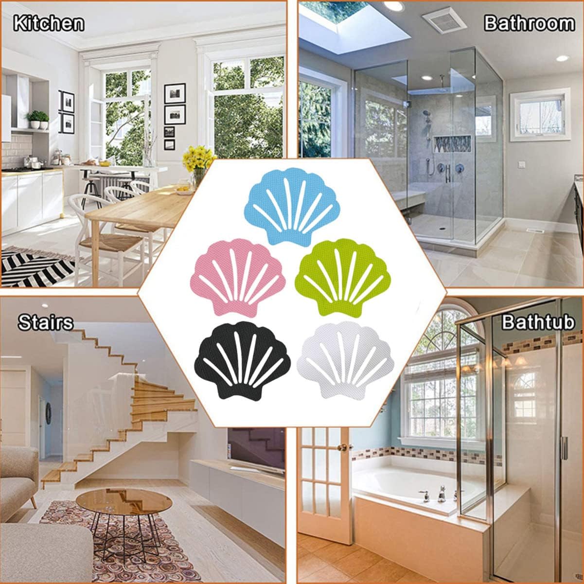 Ergonomic Non-Slip Stickers for Bathtubs more