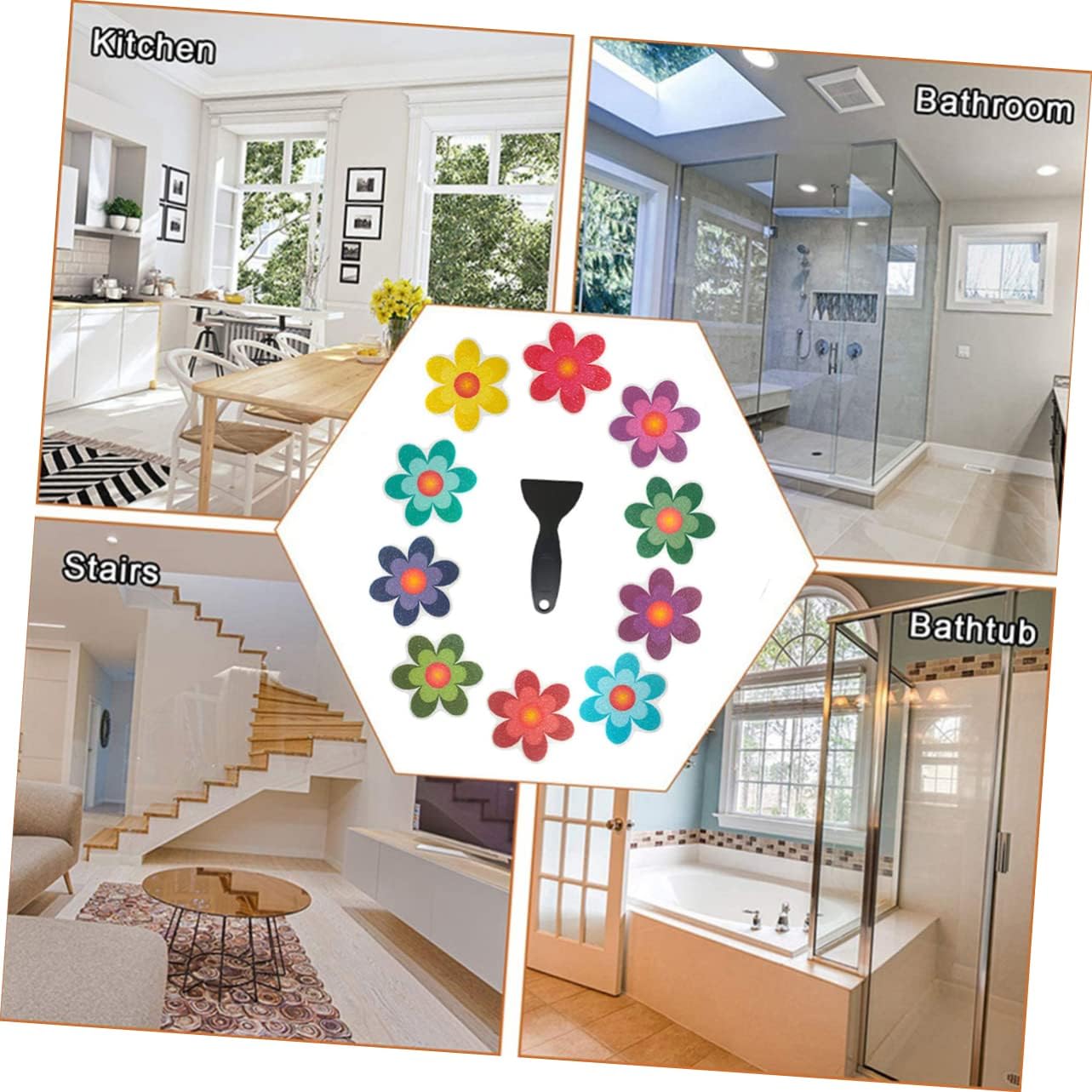 Slip-Resistant Daisy Bath Sticker for Safety