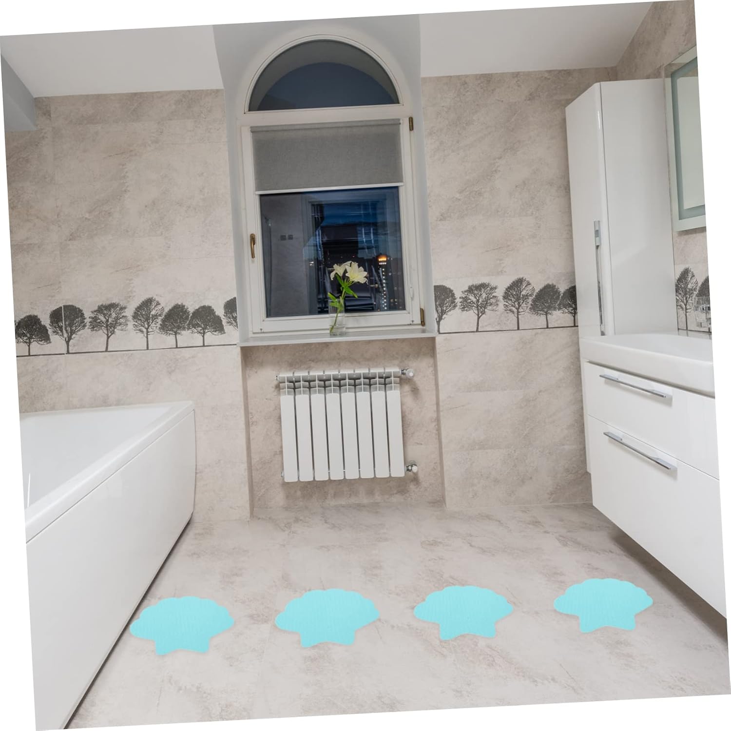 Safe Educational Bath Sticker for Kids OlarZ Shell Shape 3D elesigns