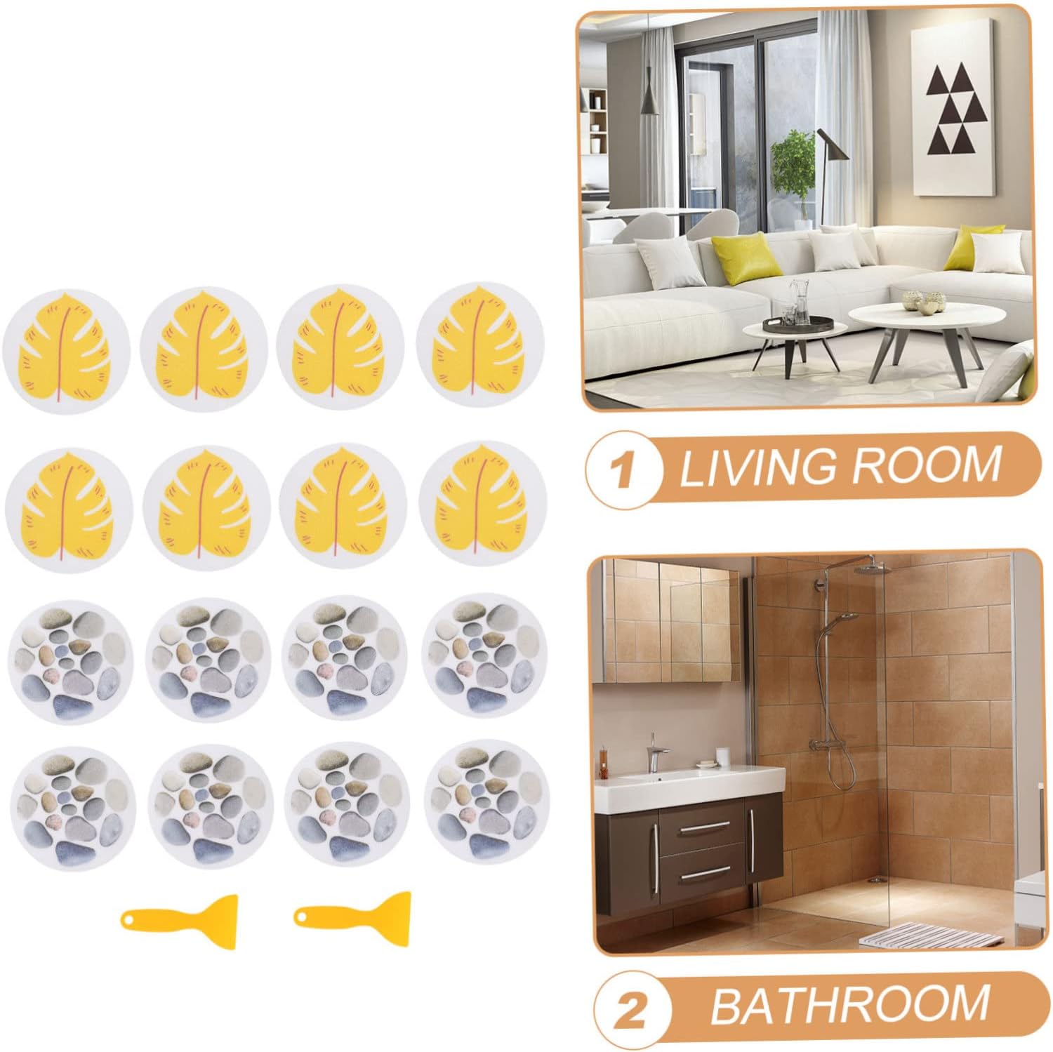 Fun Leaf Bathtub Sticker Set for Boys Girls