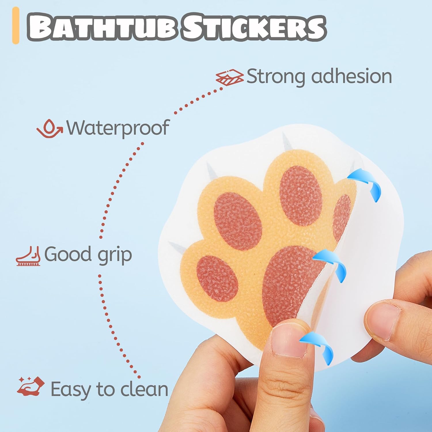 12PCS Cats Claw Non-Slip Bathtub Stickers