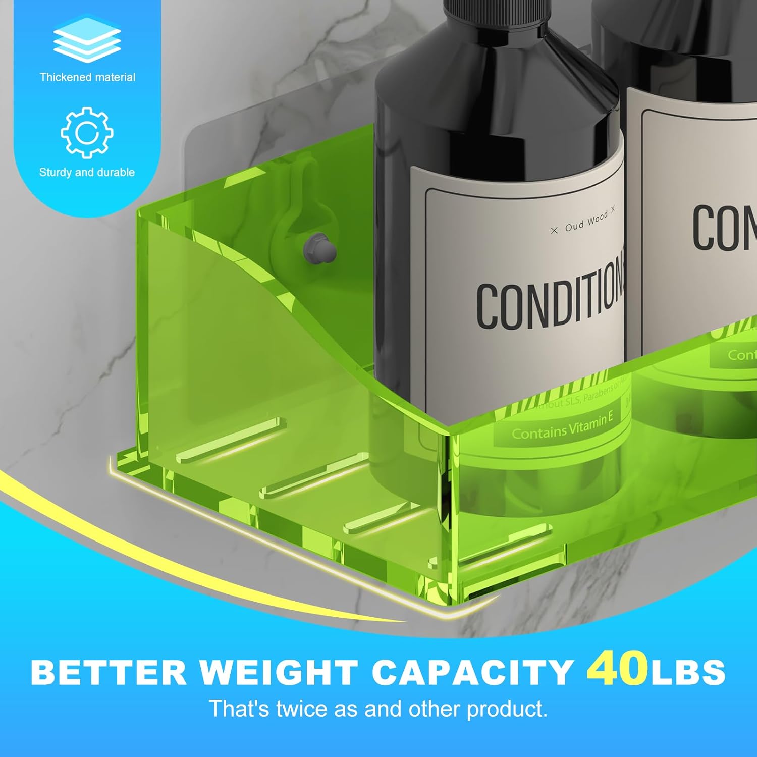 Blind Box 3-Piece Acrylic Shower Shelves