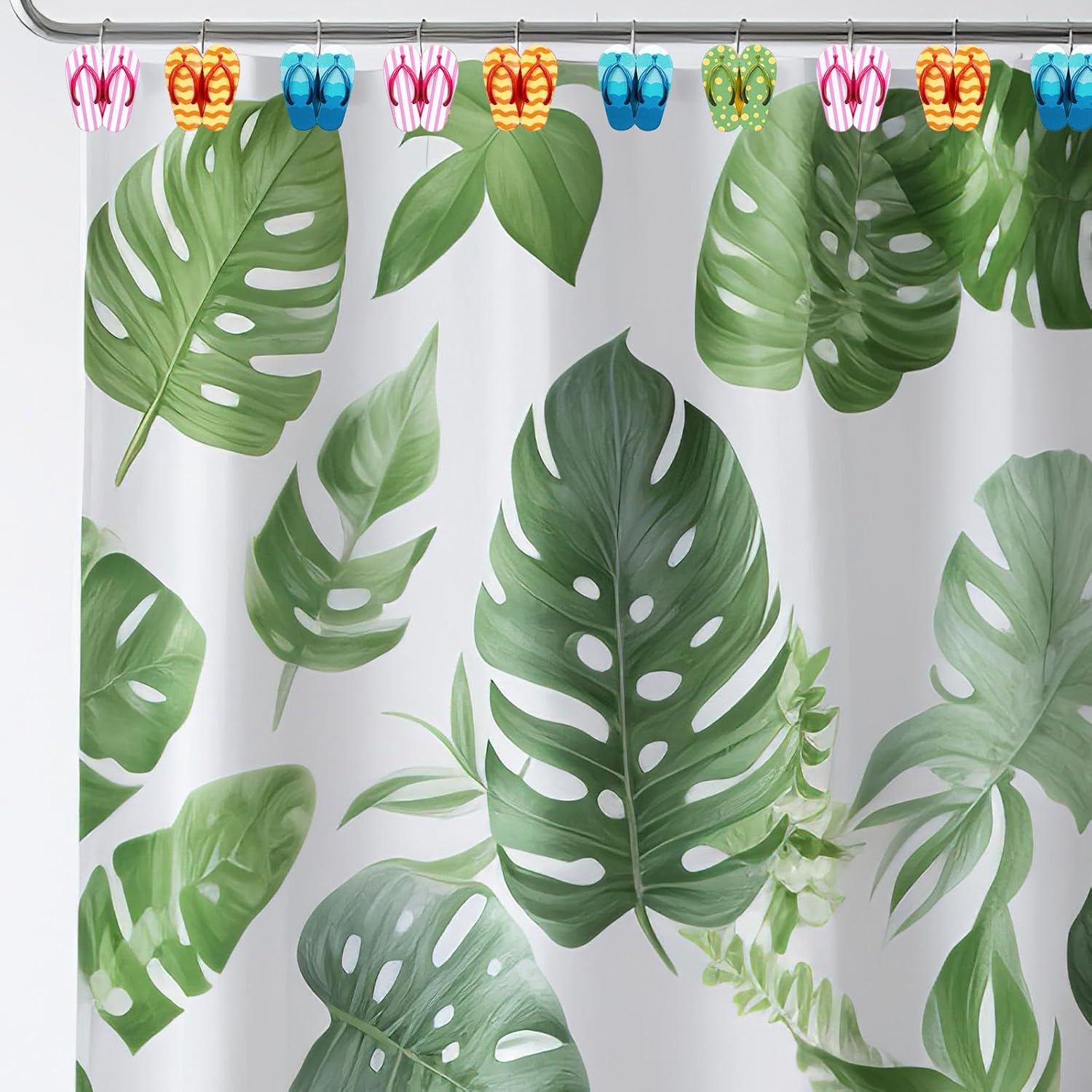 Whaline Summer Beach Flip Flop Shower Curtain Hooks