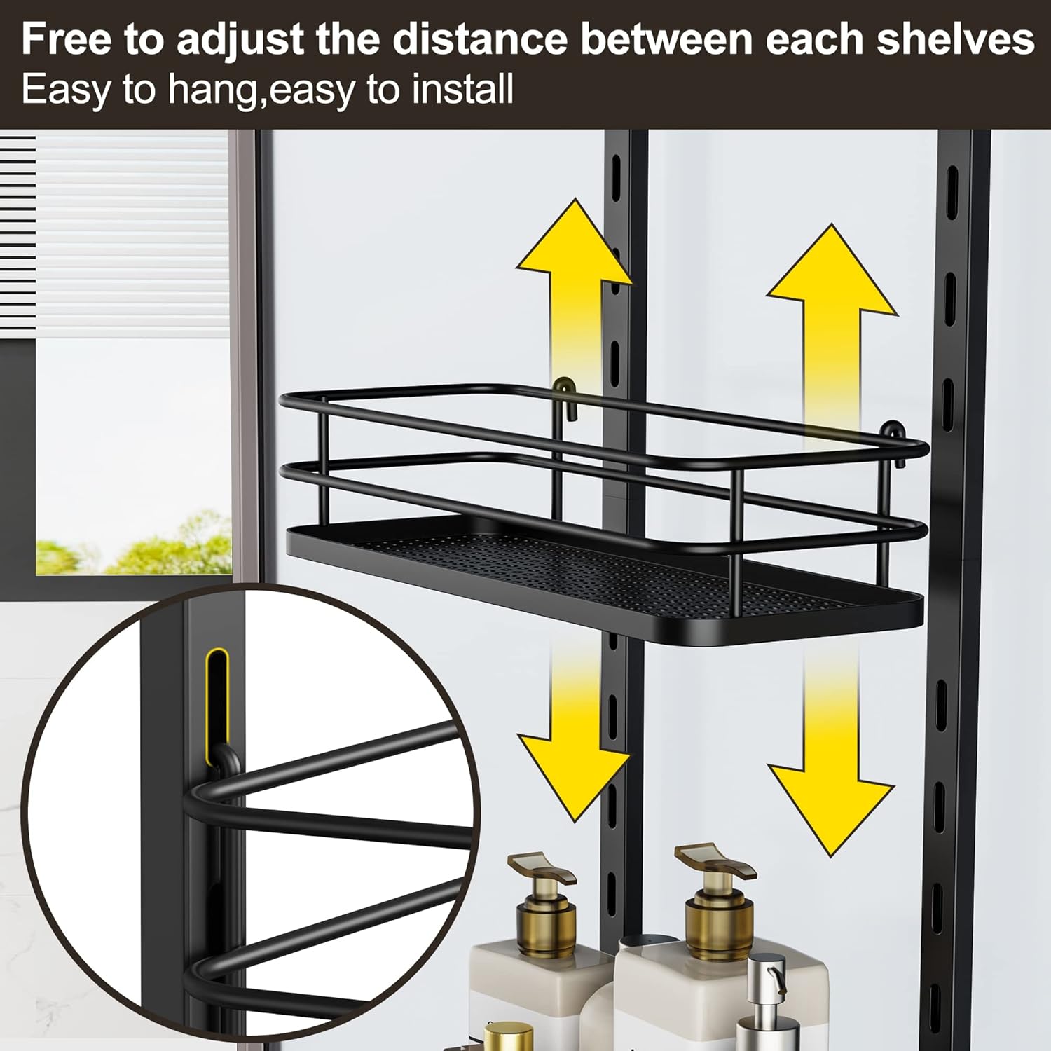 Adjustable 5 Tier Over the Door Shower Caddy