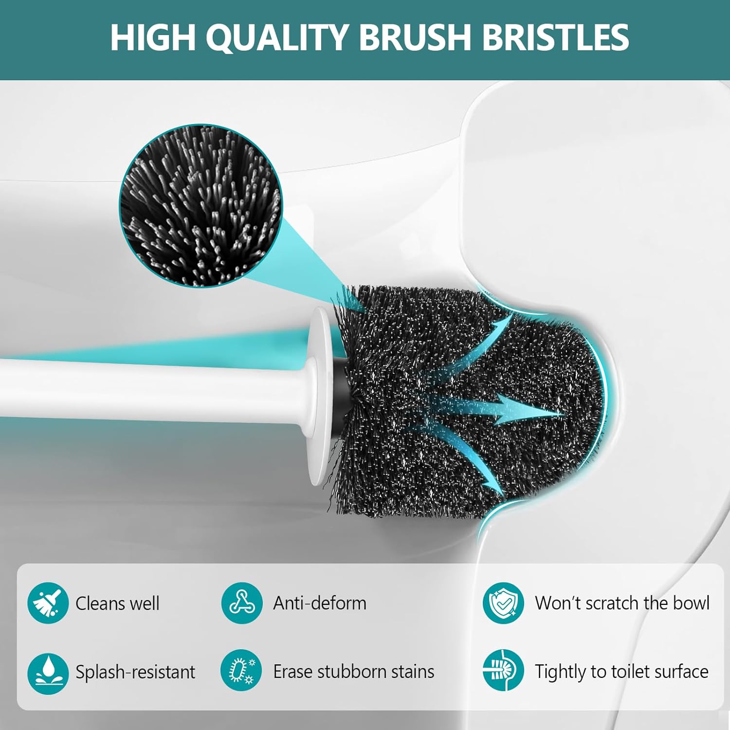 Gold Toilet Brush Set and Gray Holder Ventilated Drip-Proof Bathroom Accessory