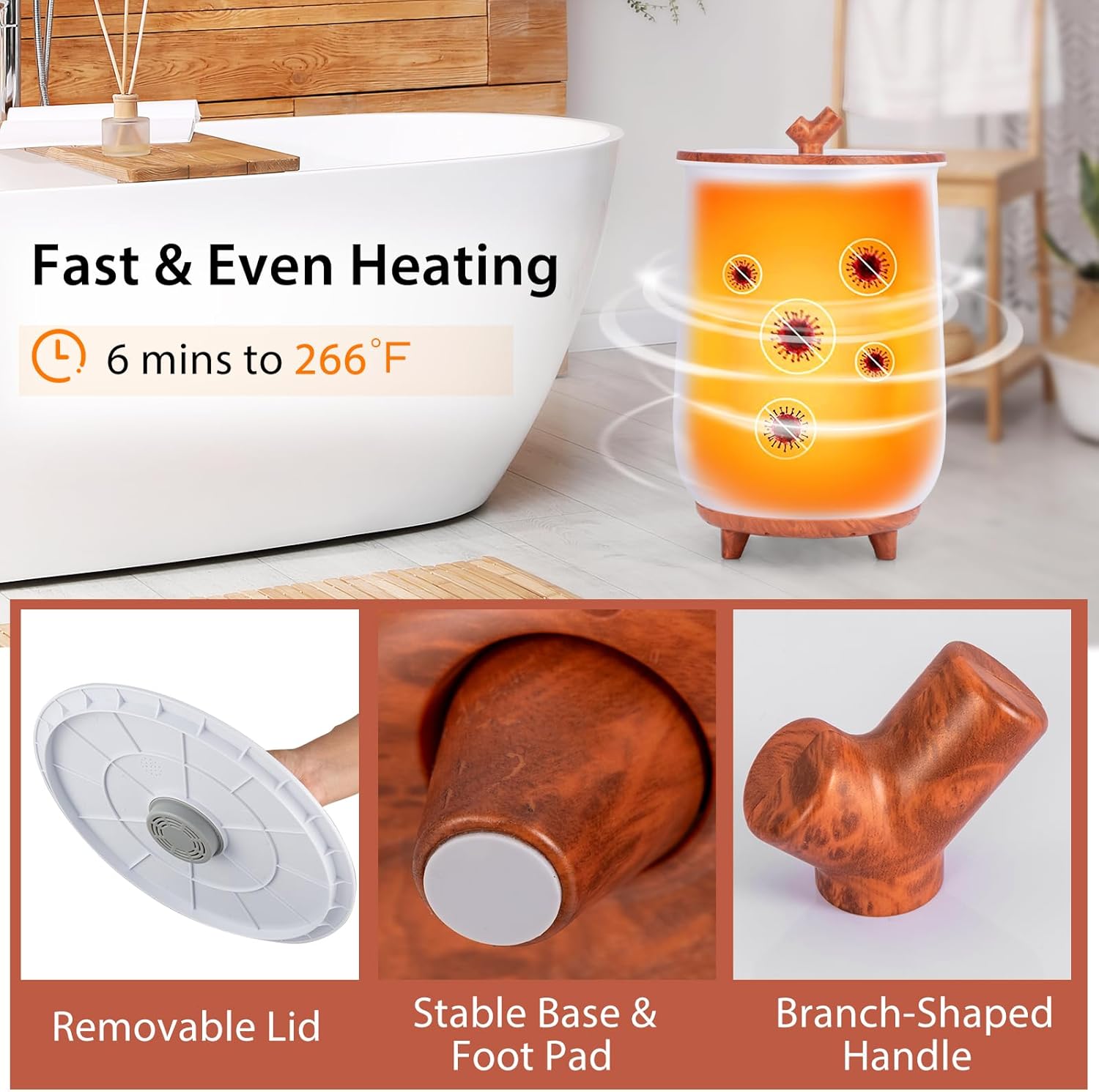 Costway Bucket Towel Warmer with 23L Capacity and 3 Temperature Settings