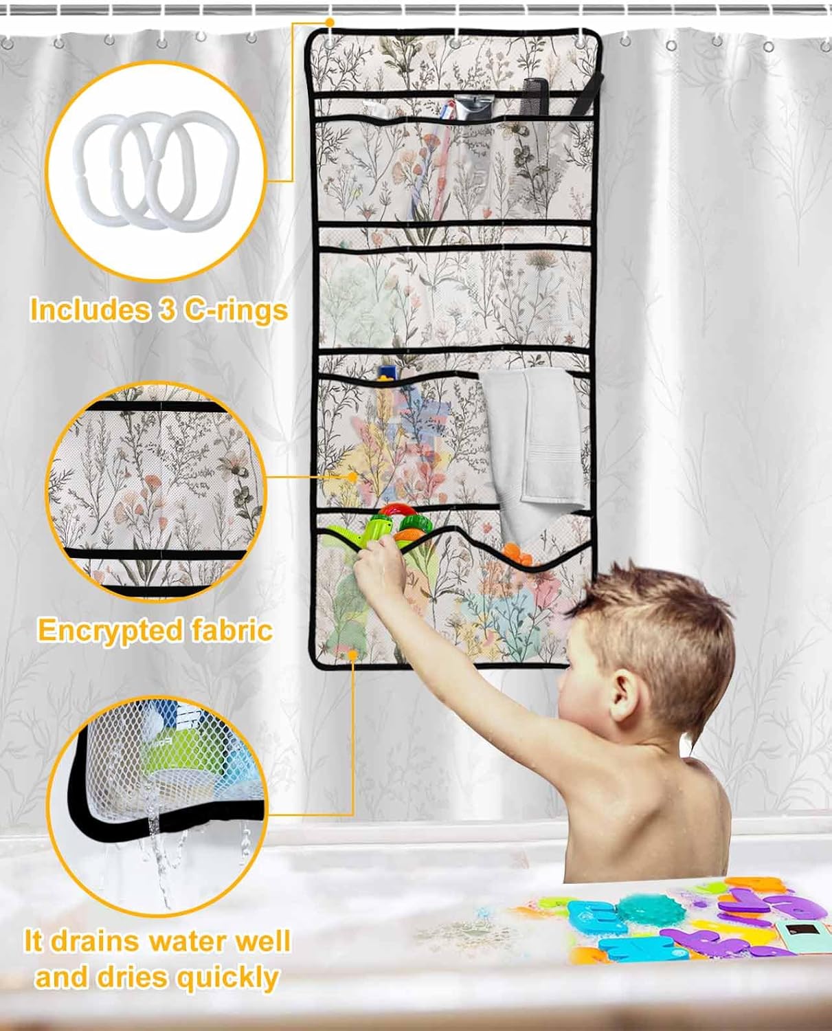 Shower Caddy Set with 10 Pockets for Organization and Style