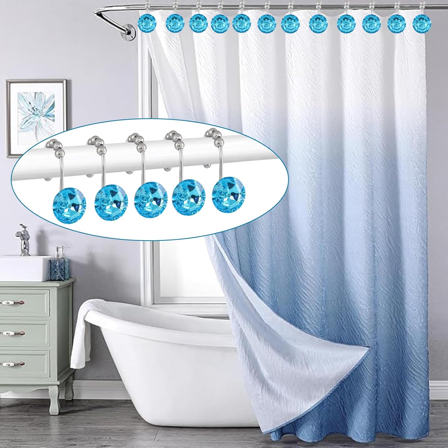 Luxury Teal Blue Crystal Hangers