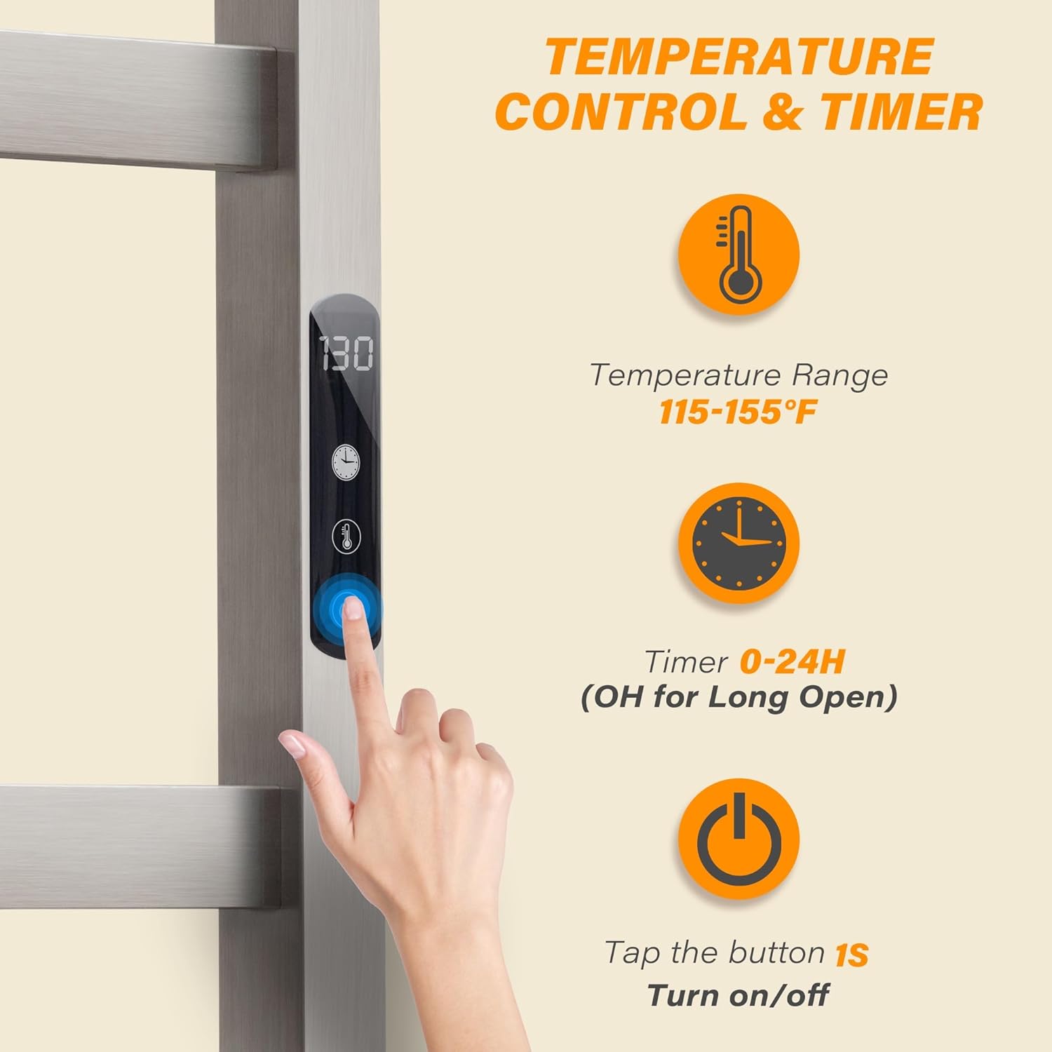 Fast-Warming Towel Warmer with 304 stainless steel material for your bathroom