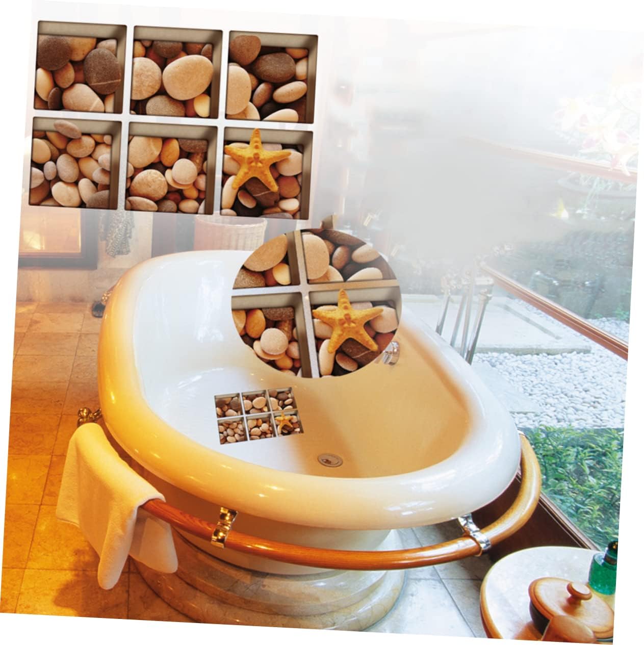 Safe 3D Bathtub Stickers for Home Kitchen