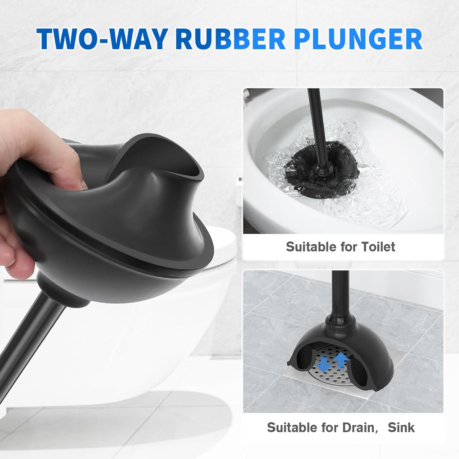 LOVLOY 2 Pcs Toilet Plunger and Brush Set
